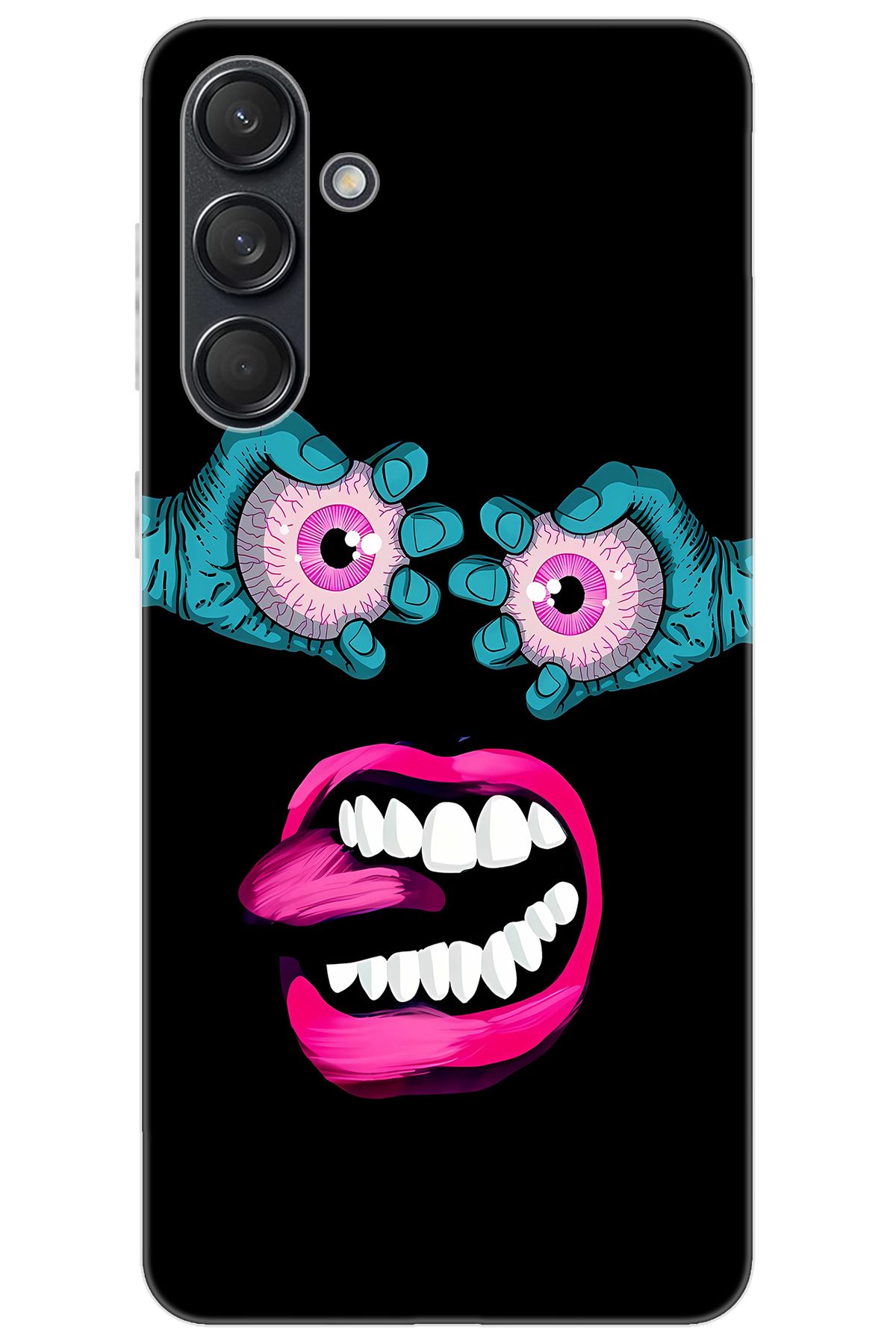 Ceppare Samsung Galaxy M55 (SM-M556B) Uyumlu Kılıf Desen Baskılı Silikon Çılgın Gözler STK:657 CP-u2vg5Gz