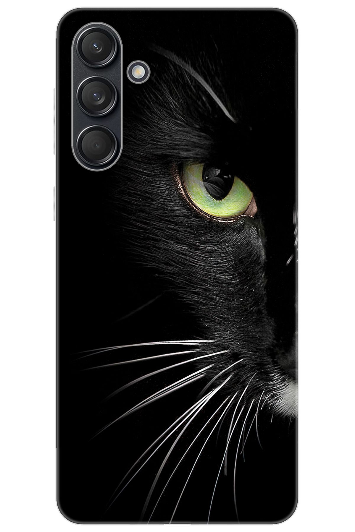 Ceppare Samsung Galaxy M55 (SM-M556B) Uyumlu Kılıf Desen Baskılı Silikon Siyah Kedi STK:482 CP-A6DeLAl