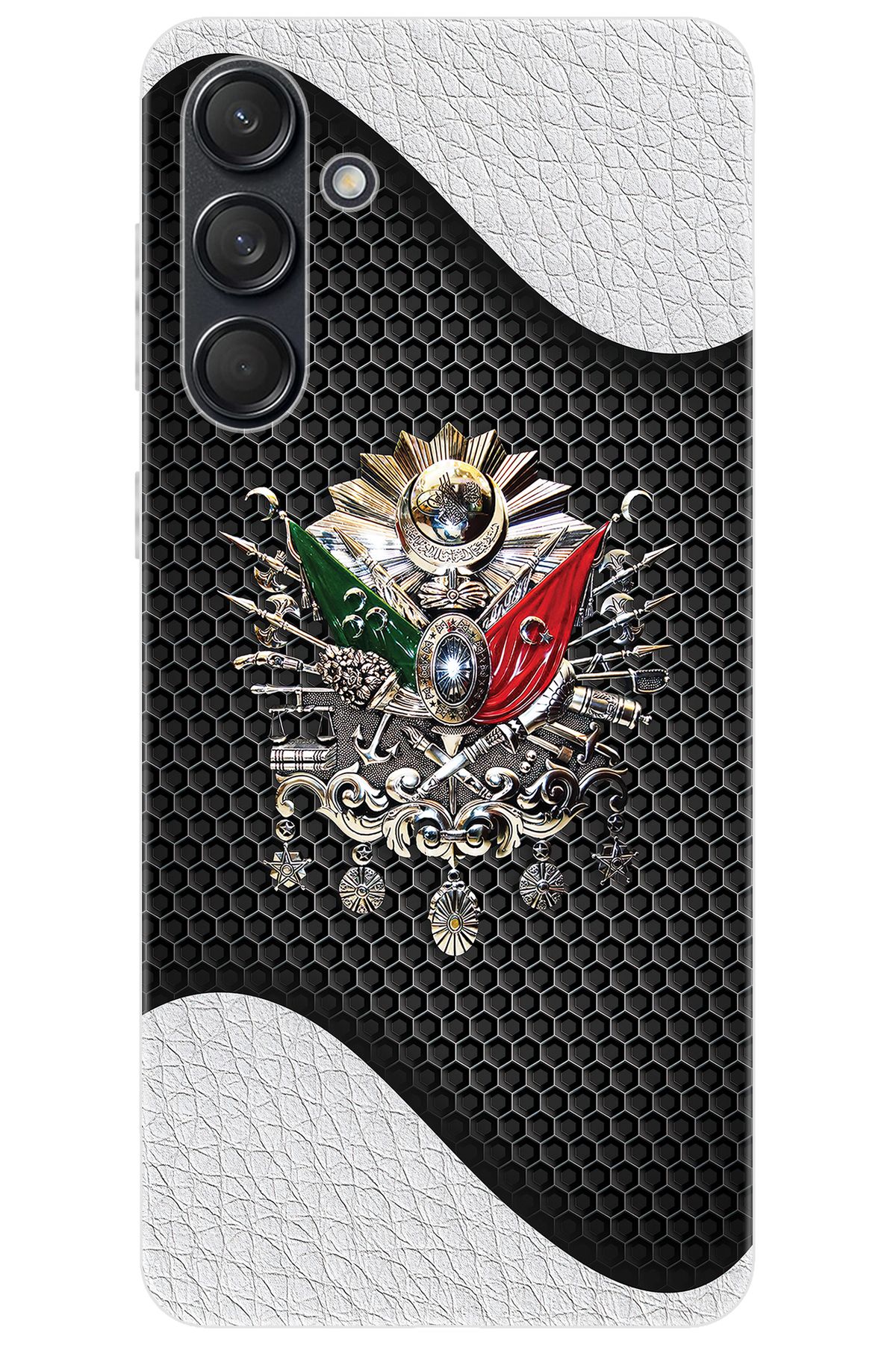 Ceppare Samsung Galaxy M55 (SM-M556B) Uyumlu Kılıf Desenli Silikon Osmanlı Tuğra Tasarım STK:415 CP-w4cotll