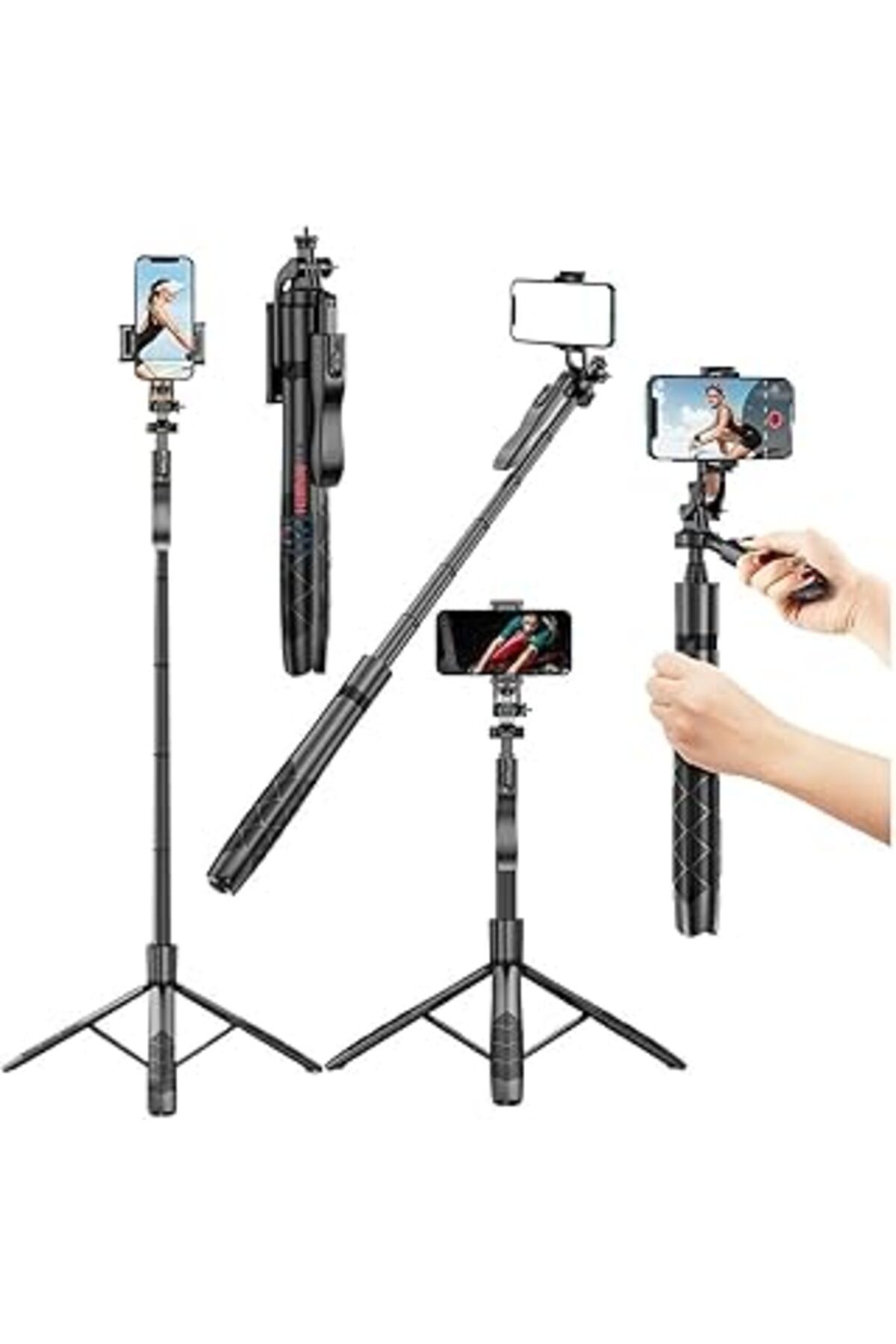 NETWORK ART Hobimtek Hp-T11 Çok Amaçlı Tripod Selfie Kumandalı 153 Cm Anroid İos Go Pro Uyumlu