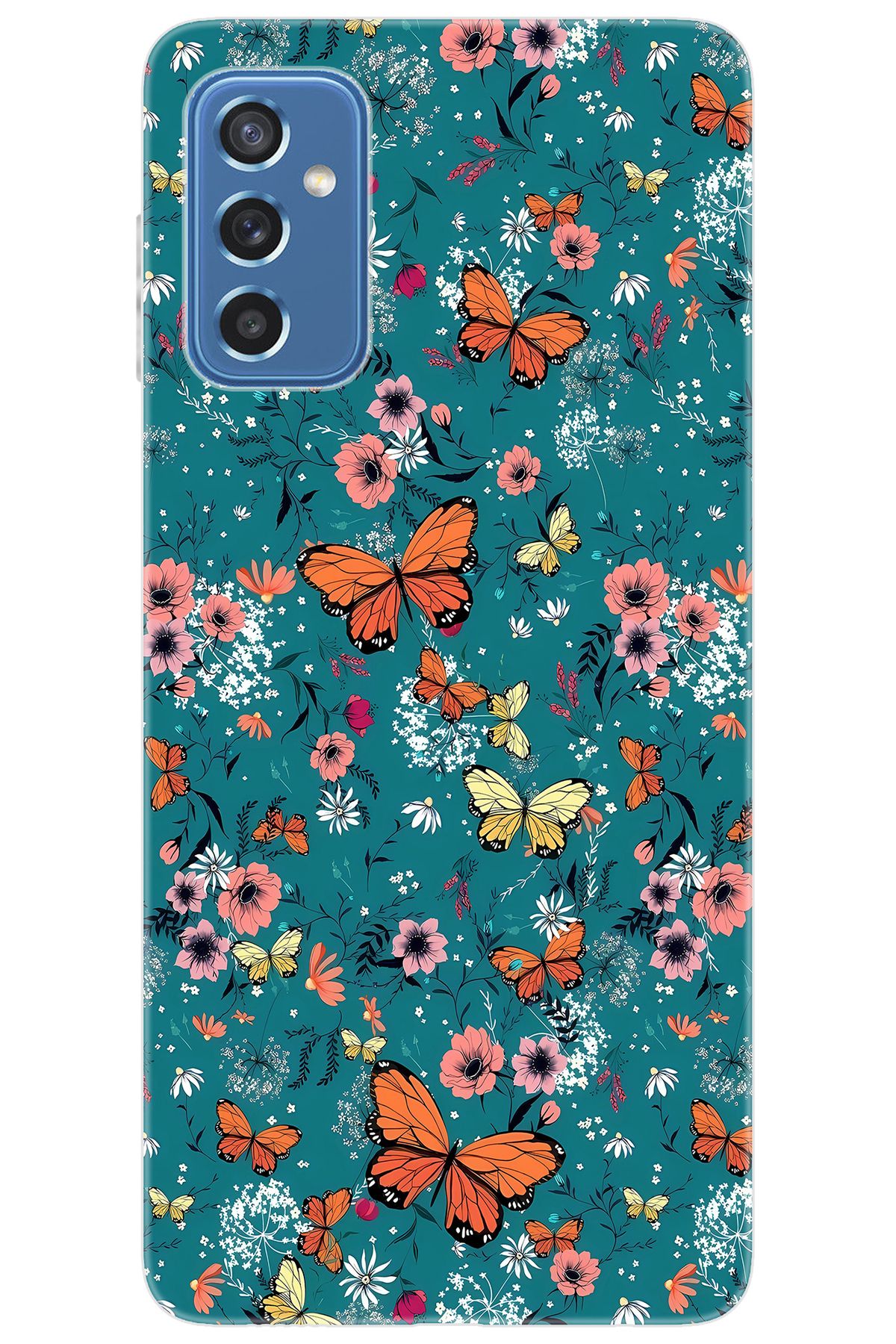 Ceppare Samsung Galaxy M52 (SM-M526B) Uyumlu Kılıf Desen Baskılı Silikon Kelebek STK:680 CP-bHPc7dF