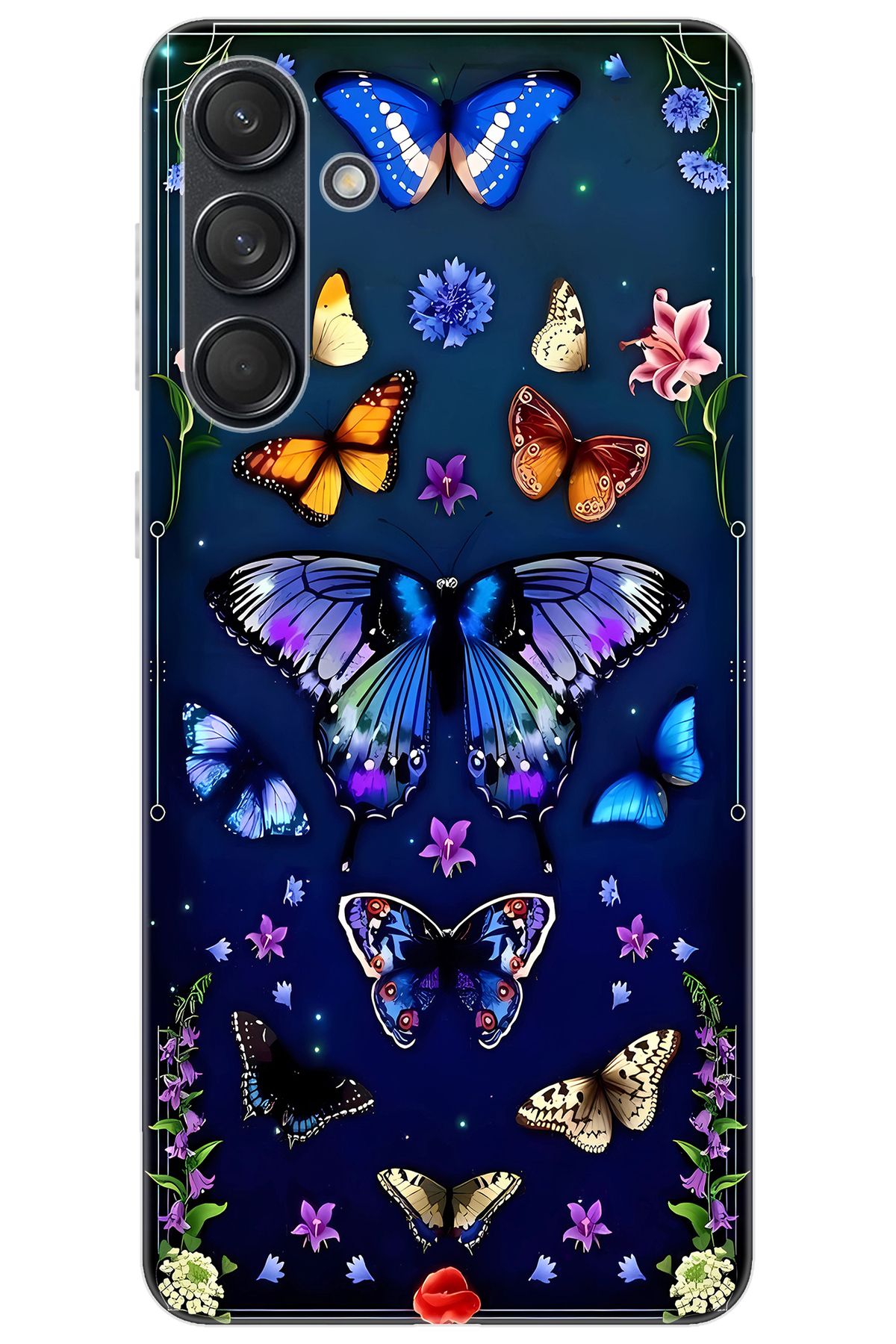 Ceppare Samsung Galaxy M55 (SM-M556B) Uyumlu Kılıf Desen Baskılı Silikon Kelebek STK:669 CP-bm4i7y5