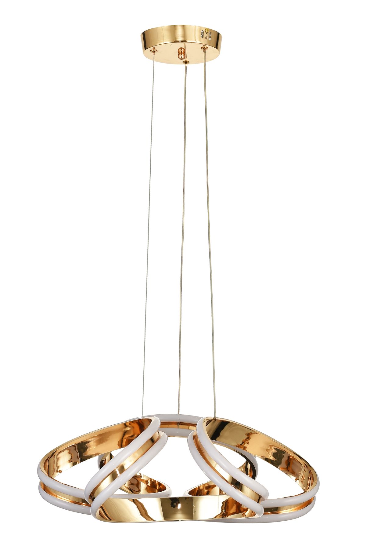 Avizemoda Salvo 50 cm Dimmer Kumandalı 3 Renk Ledli (Sarı-Beyaz-Gün Işığı) Modern Sarkıt Avize - Gold