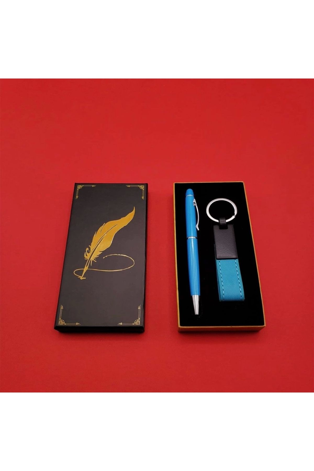 shopwave Metal Deri Anahtarlık Ve Kalem