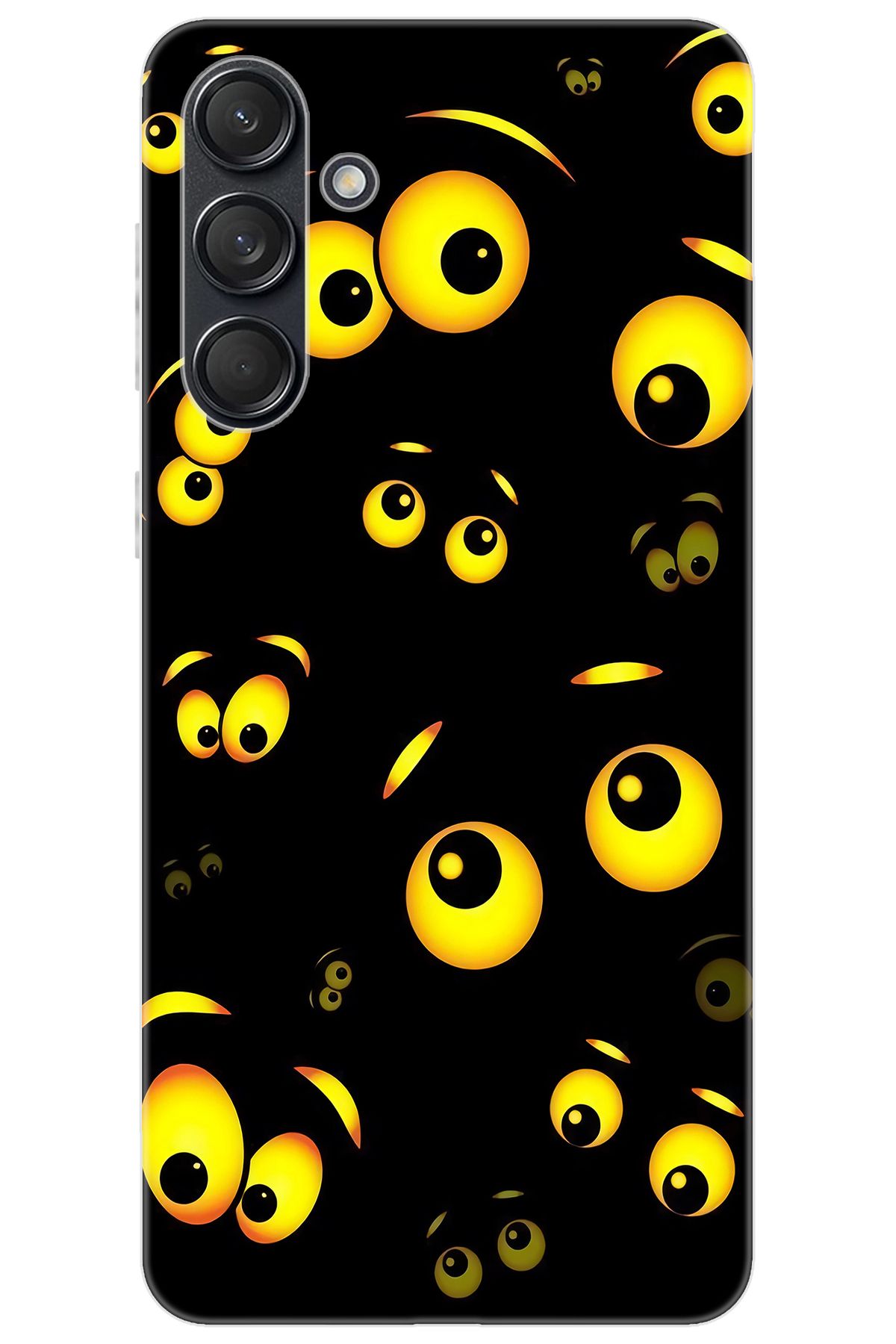 Ceppare Samsung Galaxy M55 (SM-M556B) Uyumlu Kılıf Desen Baskılı Silikon Emoji Gözler STK:746 CP-tEO4whj