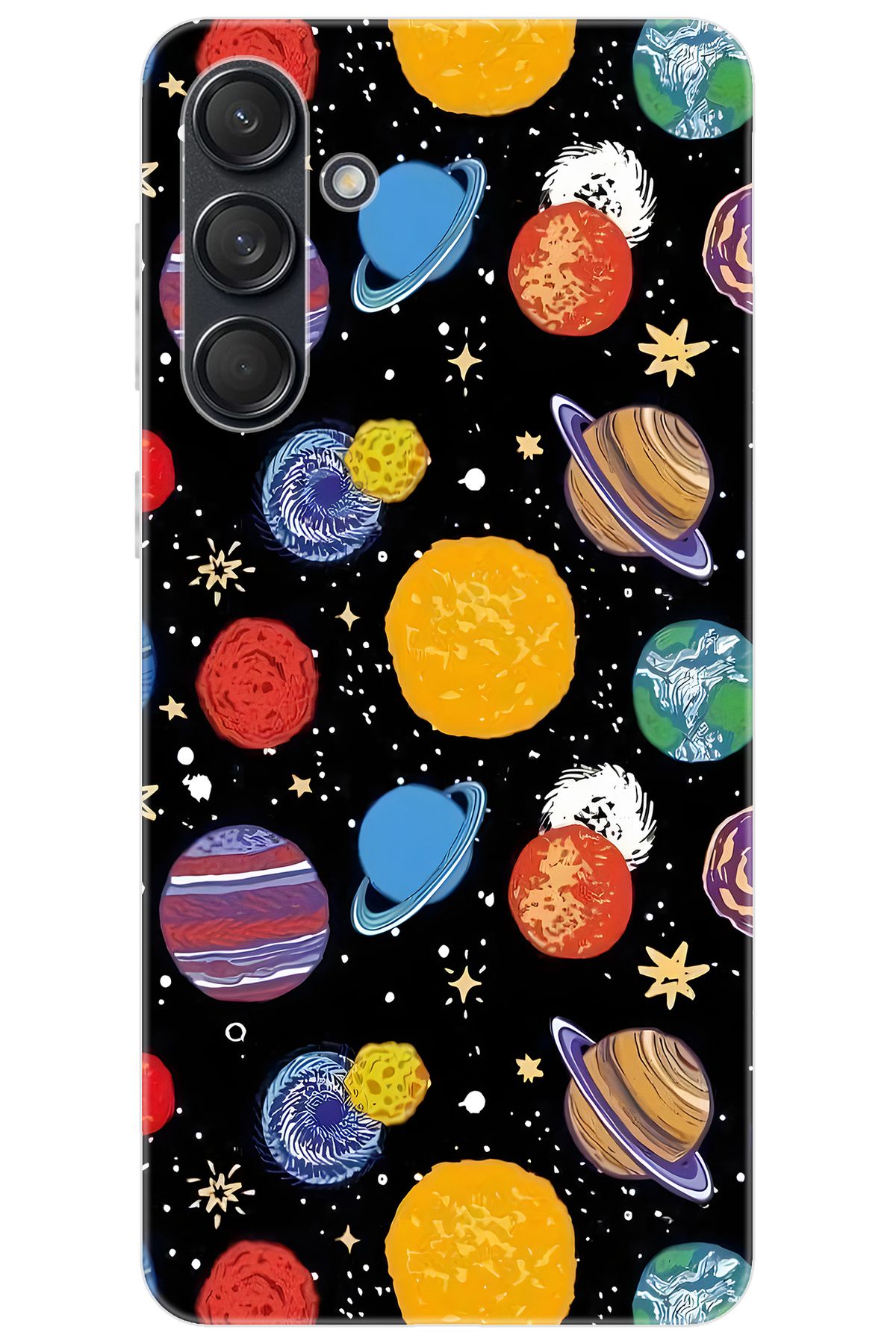 Ceppare Samsung Galaxy M55 (SM-M556B) Uyumlu Kılıf Desen Baskılı Silikon Gezegenler STK:686 CP-UtNc8oE