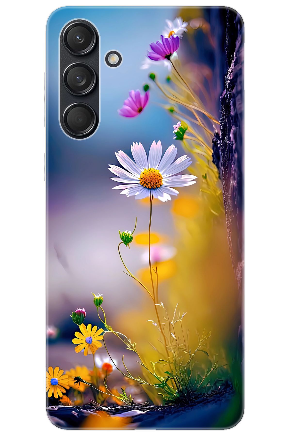 Ceppare Samsung Galaxy M55 (SM-M556B) Uyumlu Kılıf Desen Baskılı Silikon Papatya Seri STK:1000 CP-GGoljBV