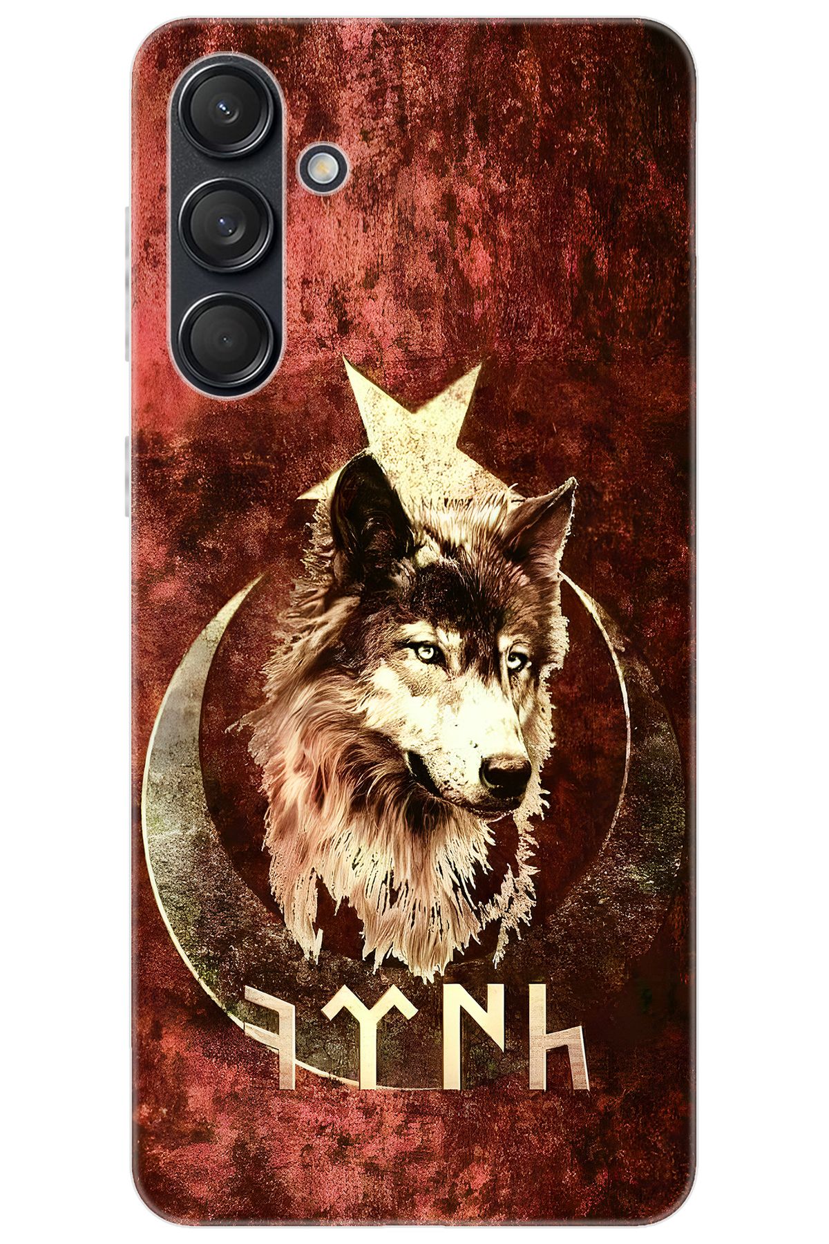 Ceppare Samsung Galaxy M55 (SM-M556B) Uyumlu Kılıf Desen Baskı Silikon Kurt ve Göktürkçe STK:385 CP-jhzUS5T