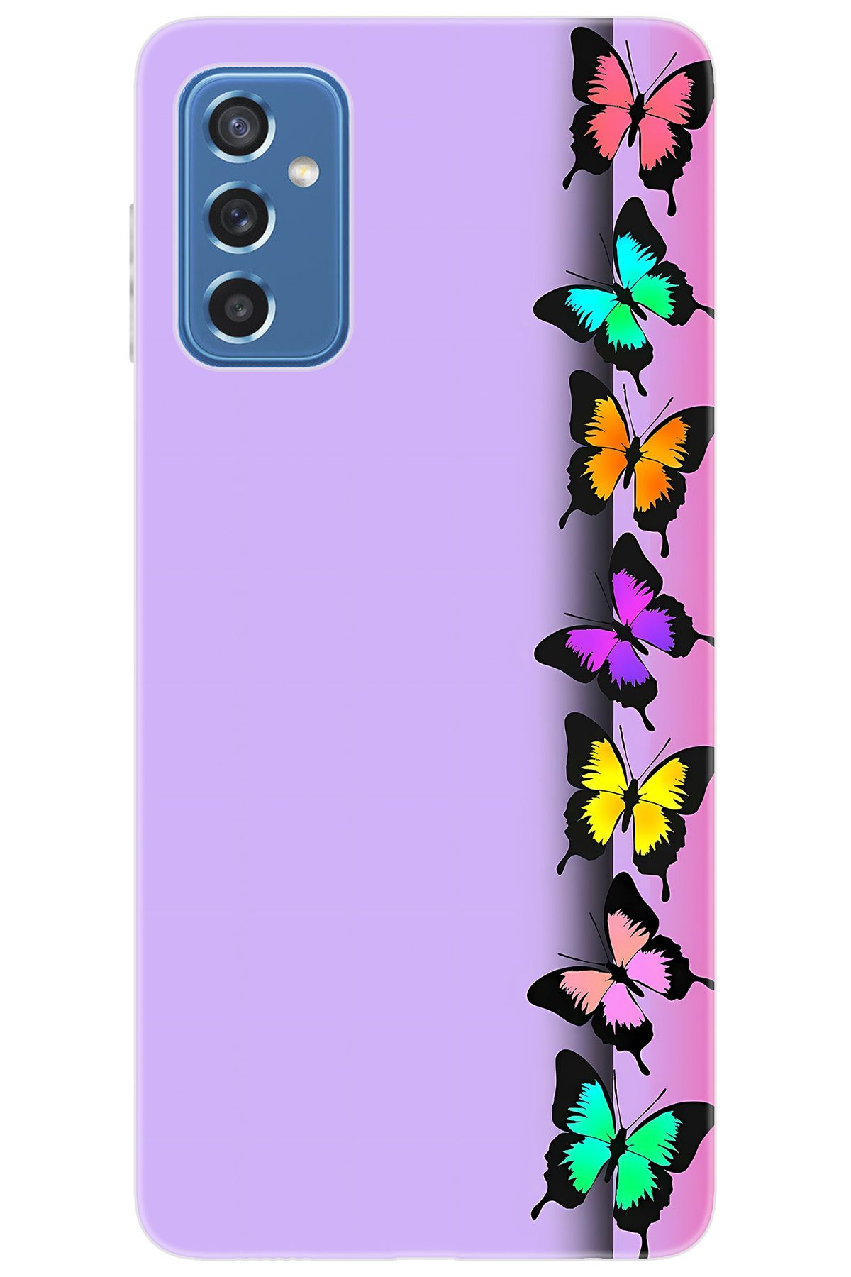 Ceppare Samsung Galaxy M52 (SM-M526B) Uyumlu Kılıf Desen Baskılı Silikon Kelebek STK:671 CP-2U9fH4q