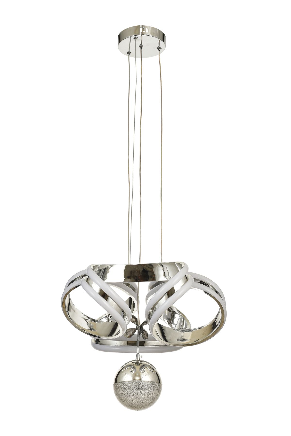 Avizemoda Salvo 35 cm Tekli Dimmer Kumandalı 3 Renk Ledli (Sarı-Beyaz-Gün Işığı) Modern Sarkıt Avize - Krom