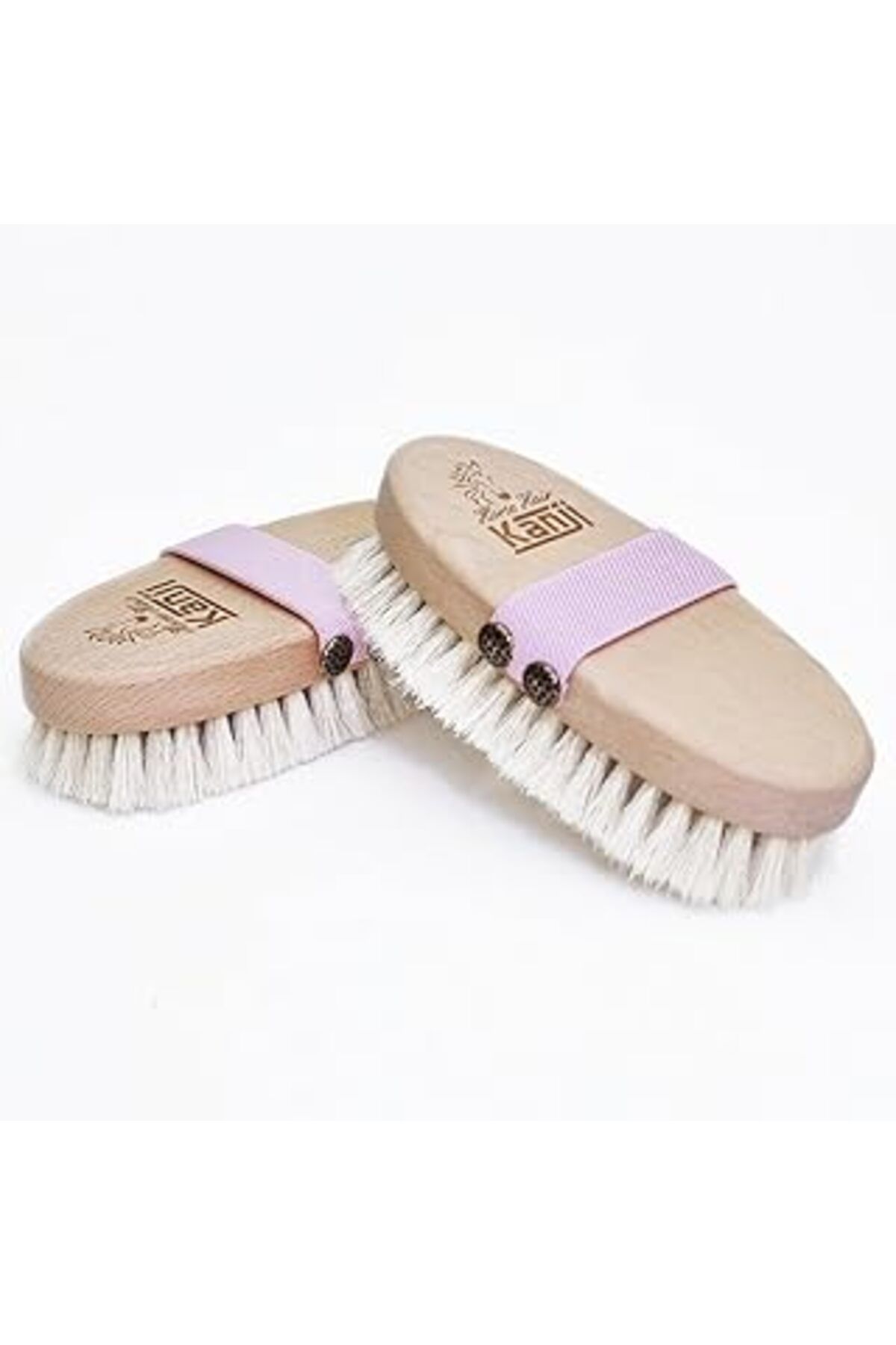 Qedii %100 Doğal At Kılı Masaj Ve Kuru Fırçalama Için Pembe Kemerli Vücut Peeling Selülit Fırçası