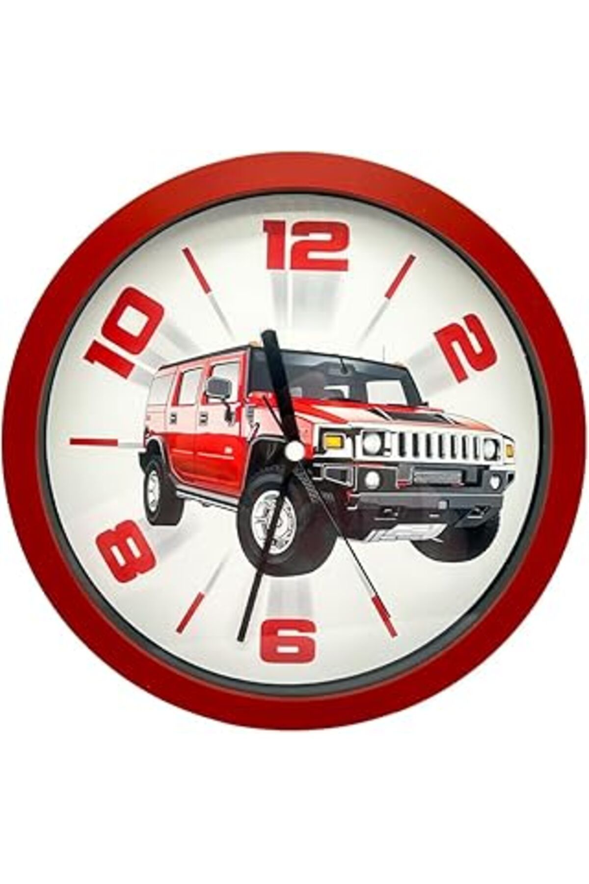 ASİTAN Efe Mark Premium Serisi Jeep Desenli Kırmızıduvar Saati 25 Cm