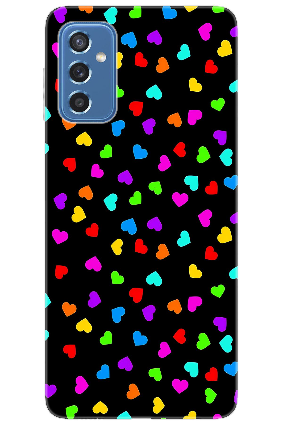 Ceppare Samsung Galaxy M52 (SM-M526B) Uyumlu Kılıf Desenli Silikon Renkli Minik Kalpler STK:1017 CP-a4c7Hu2