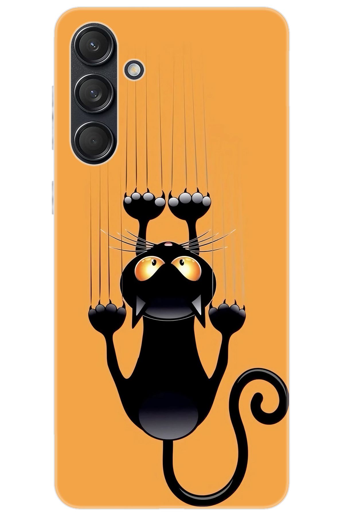 Ceppare Samsung Galaxy M55 (SM-M556B) Uyumlu Kılıf Desen Baskılı Silikon Kara Kedi STK:734 CP-uA2vg95