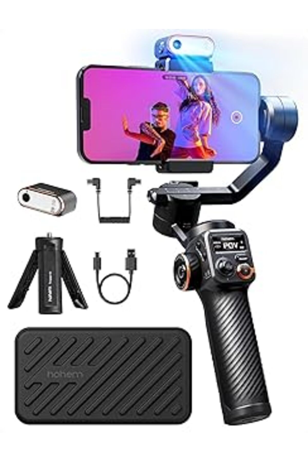 NETWORK ART Hohem Isteady M6 Kit 3 Eksenli Cep Telefonu Stabilizatörü, Manyetik Ai Izleyicili Gimbal Akıllı Tel