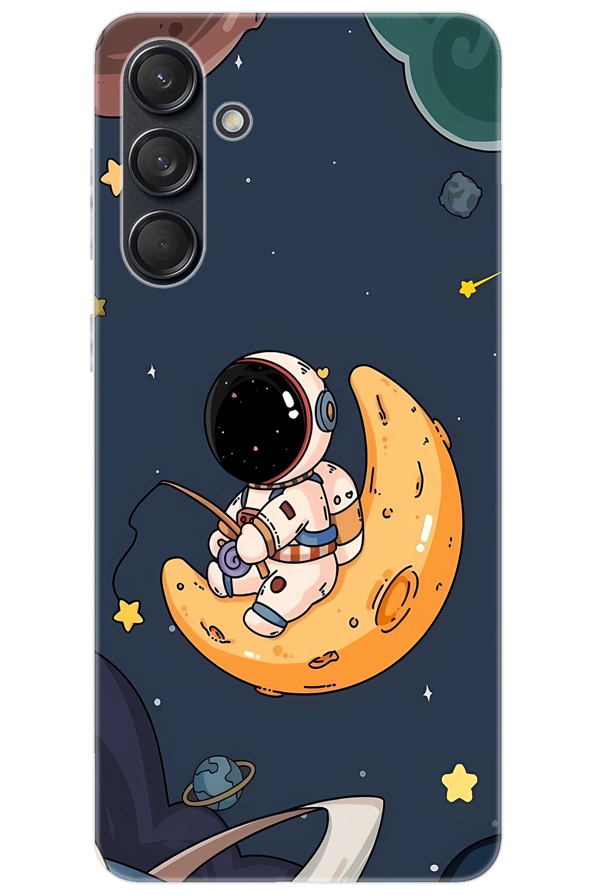 Ceppare Samsung Galaxy M55 (SM-M556B) Uyumlu Kılıf Desen Baskılı Silikon Astronot STK:698 CP-hGPALoU