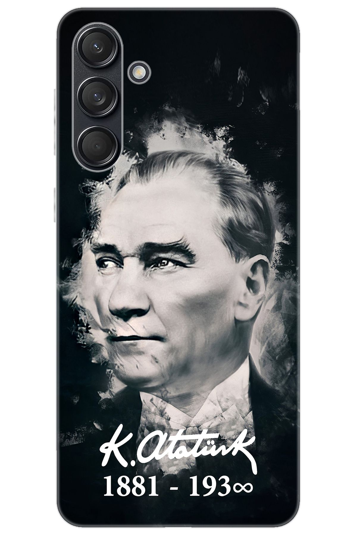 Ceppare Samsung Galaxy M55 (SM-M556B) Uyumlu Kılıf Desenli Silikon Mustafa Kemal Atatürk STK:388 CP-AfbnkEu