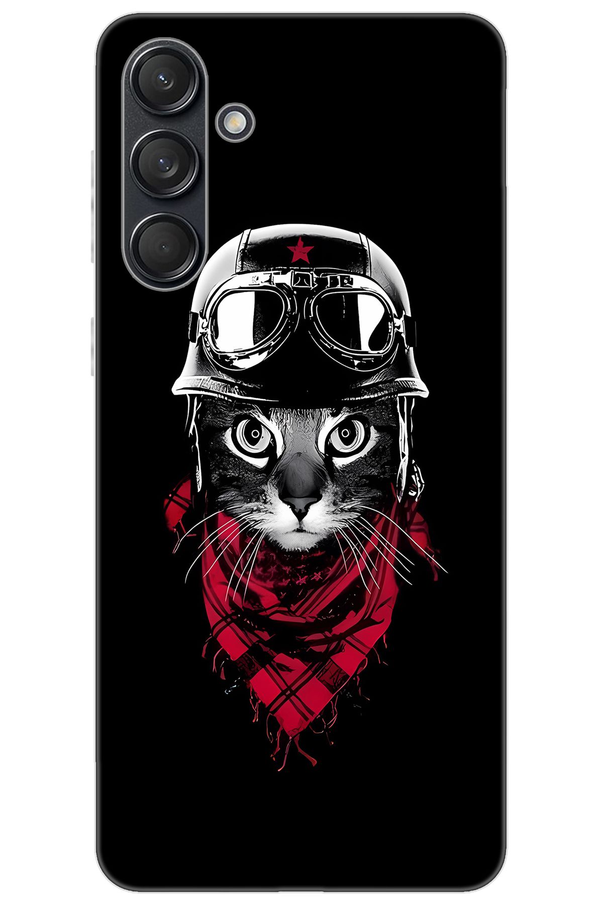 Ceppare Samsung Galaxy M55 (SM-M556B) Uyumlu Kılıf Desen Baskılı Silikon Pilot Kedi STK:656 CP-xSCtggw