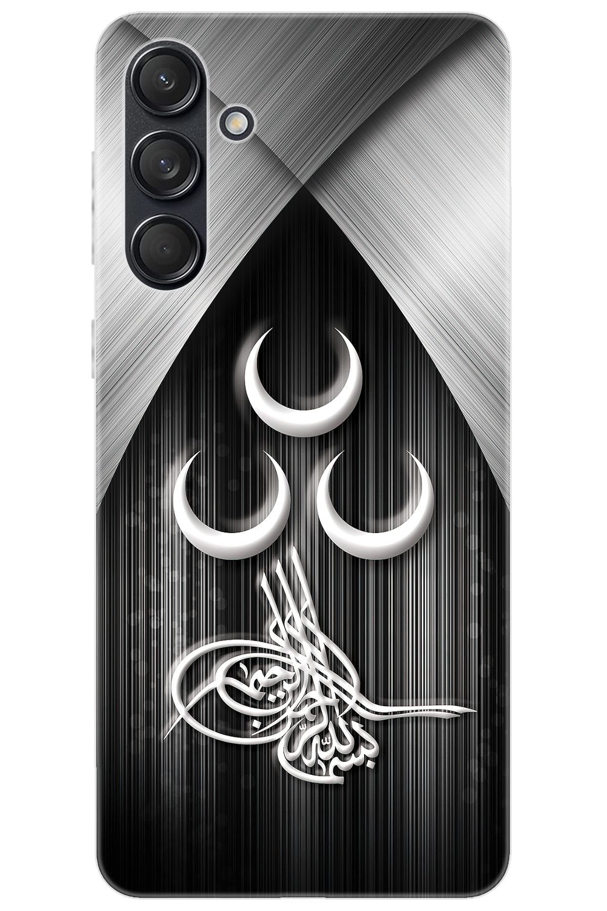 Ceppare Samsung Galaxy M55 (SM-M556B) Uyumlu Kılıf Desenli Silikon Üç Hilal Tuğra Tasarım STK:417 CP-IUShOId