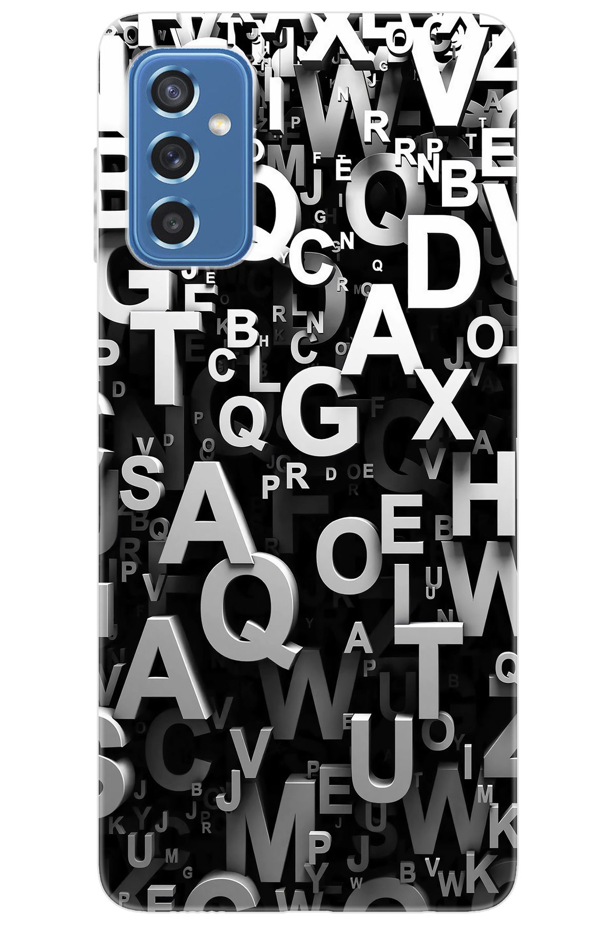 Ceppare Samsung Galaxy M52 (SM-M526B) Uyumlu Kılıf Desen Baskılı Silikon Harfler STK:739 CP-3LlJygo