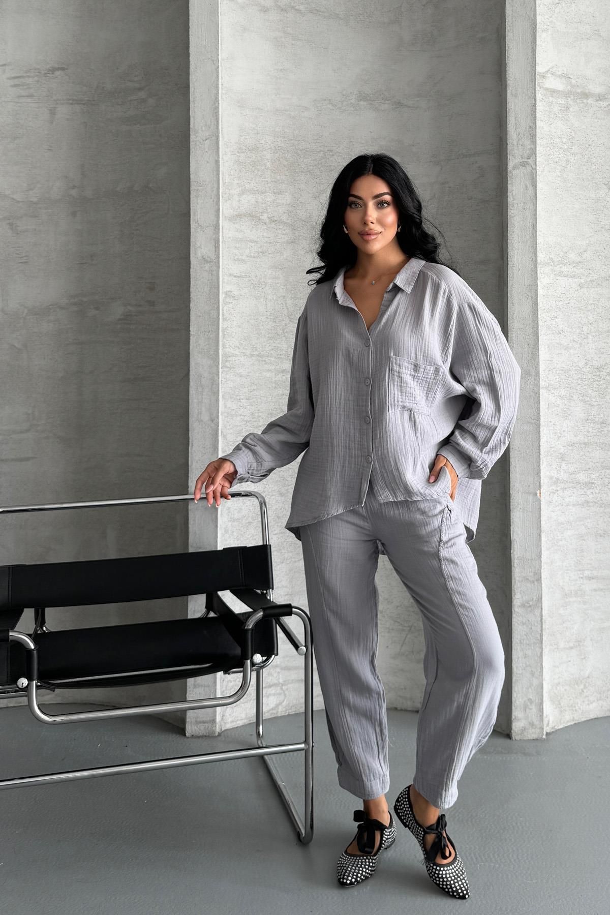 İstangül Butik-مجموعة كوستال ميوز من قماش الموسلين مقاس كبير مكونة من قطعتين 5
