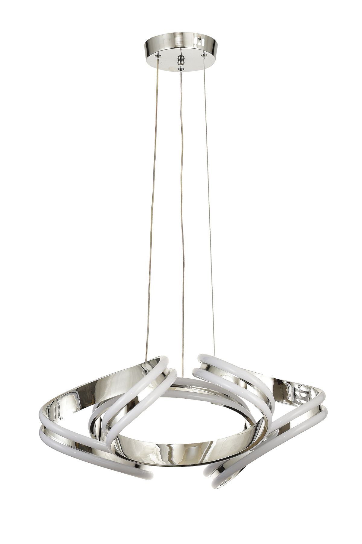Avizemoda Salvo 50 cm Dimmer Kumandalı 3 Renk Ledli (Sarı-Beyaz-Gün Işığı) Modern Sarkıt Avize - Krom