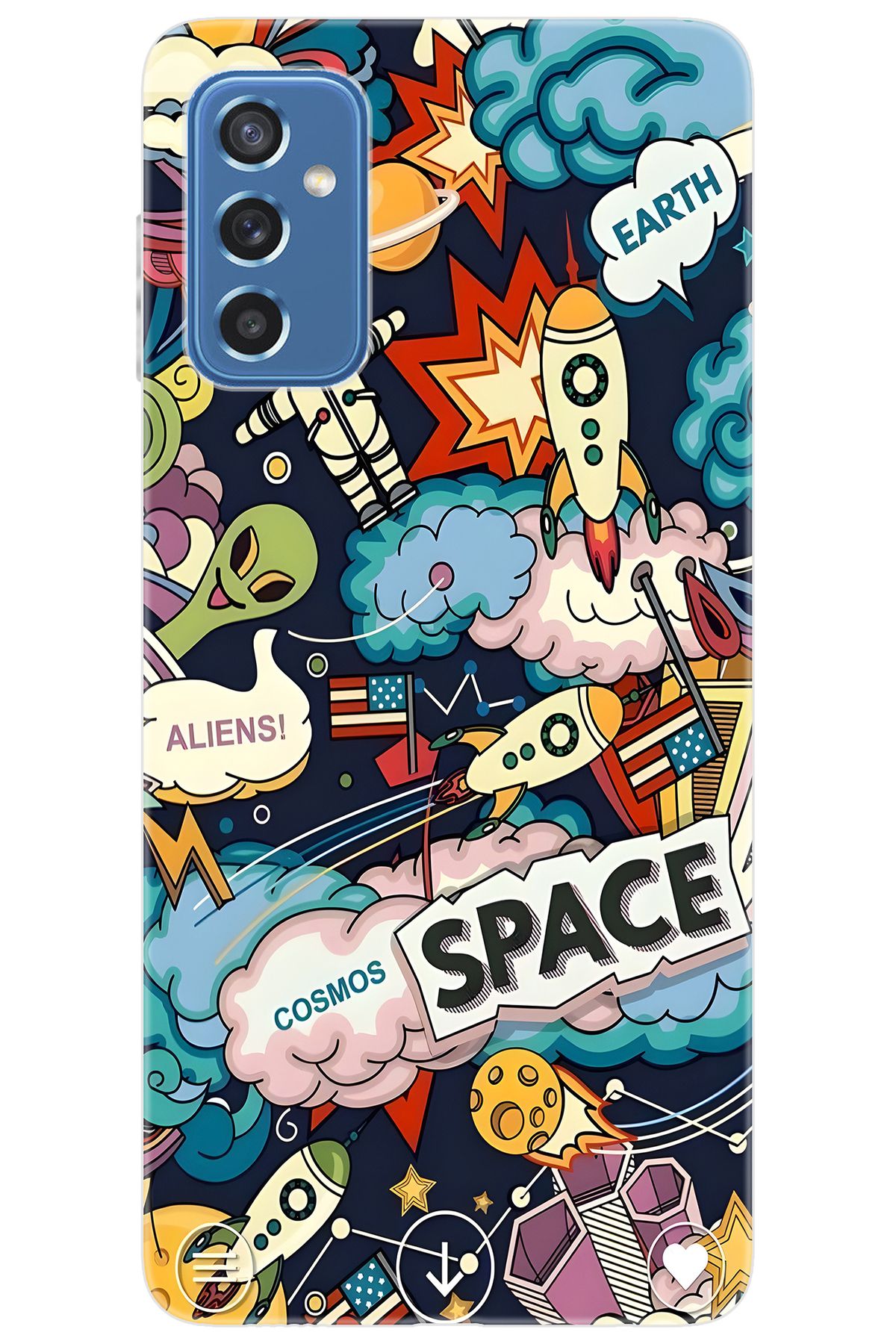 Ceppare Samsung Galaxy M52 (SM-M526B) Uyumlu Kılıf Desen Baskılı Silikon Space STK:633 CP-VkM5K7c