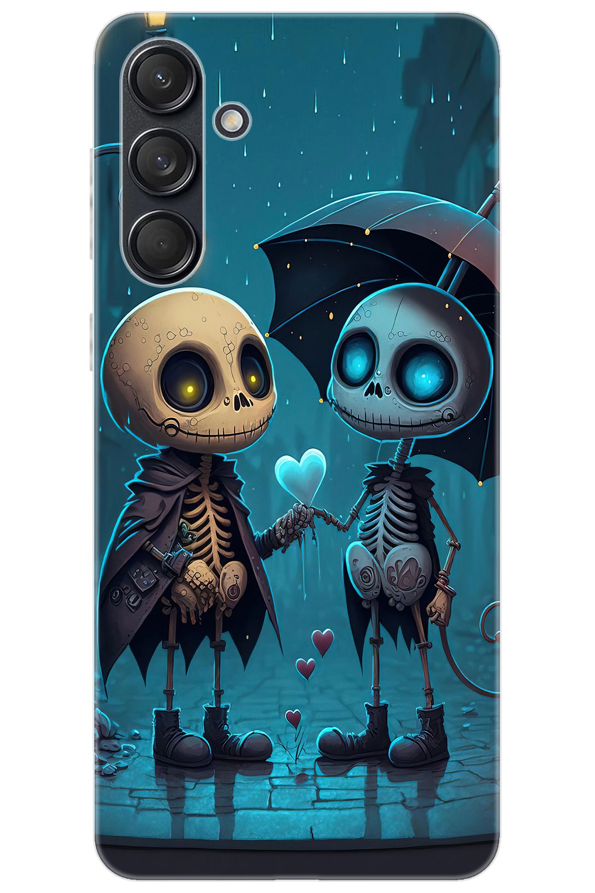Ceppare Samsung Galaxy M55 (SM-M556B) Uyumlu Kılıf Desen Baskılı Silikon Aşık İskeletler STK:733 CP-svAO5el