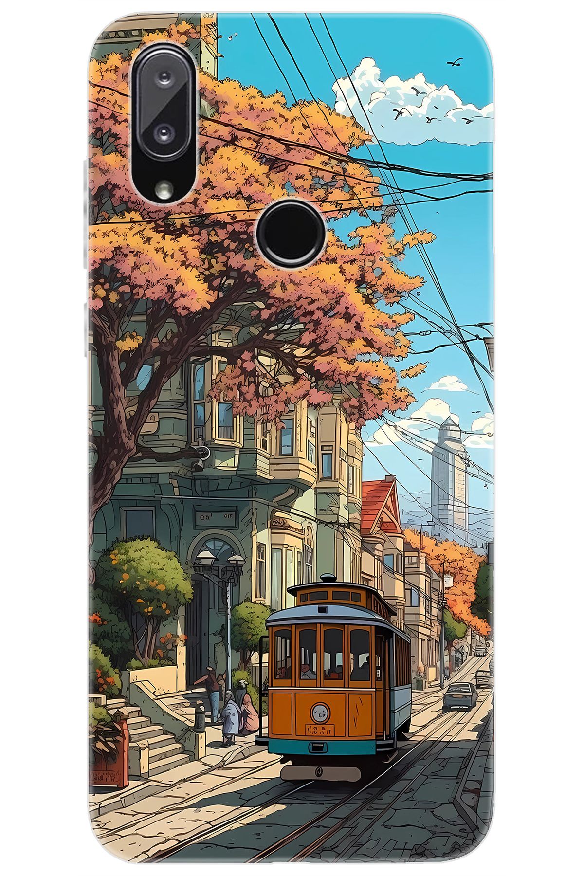 Vestel Venüs E5 Uyumlu Kılıf Desen Baskılı Silikon Tramvay STK:645 CP-2l3z2Ku