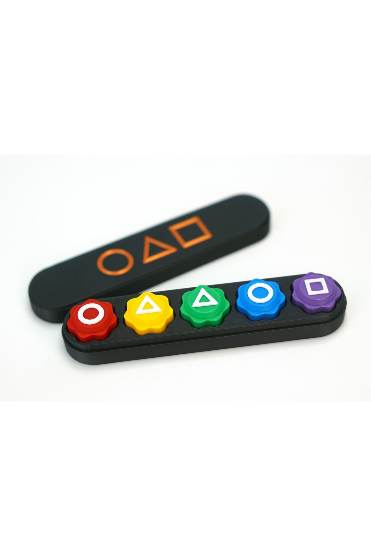 Home Squid Game 5 Taş Oyunu – Renkli Sembollü Set + Özel Kutulu