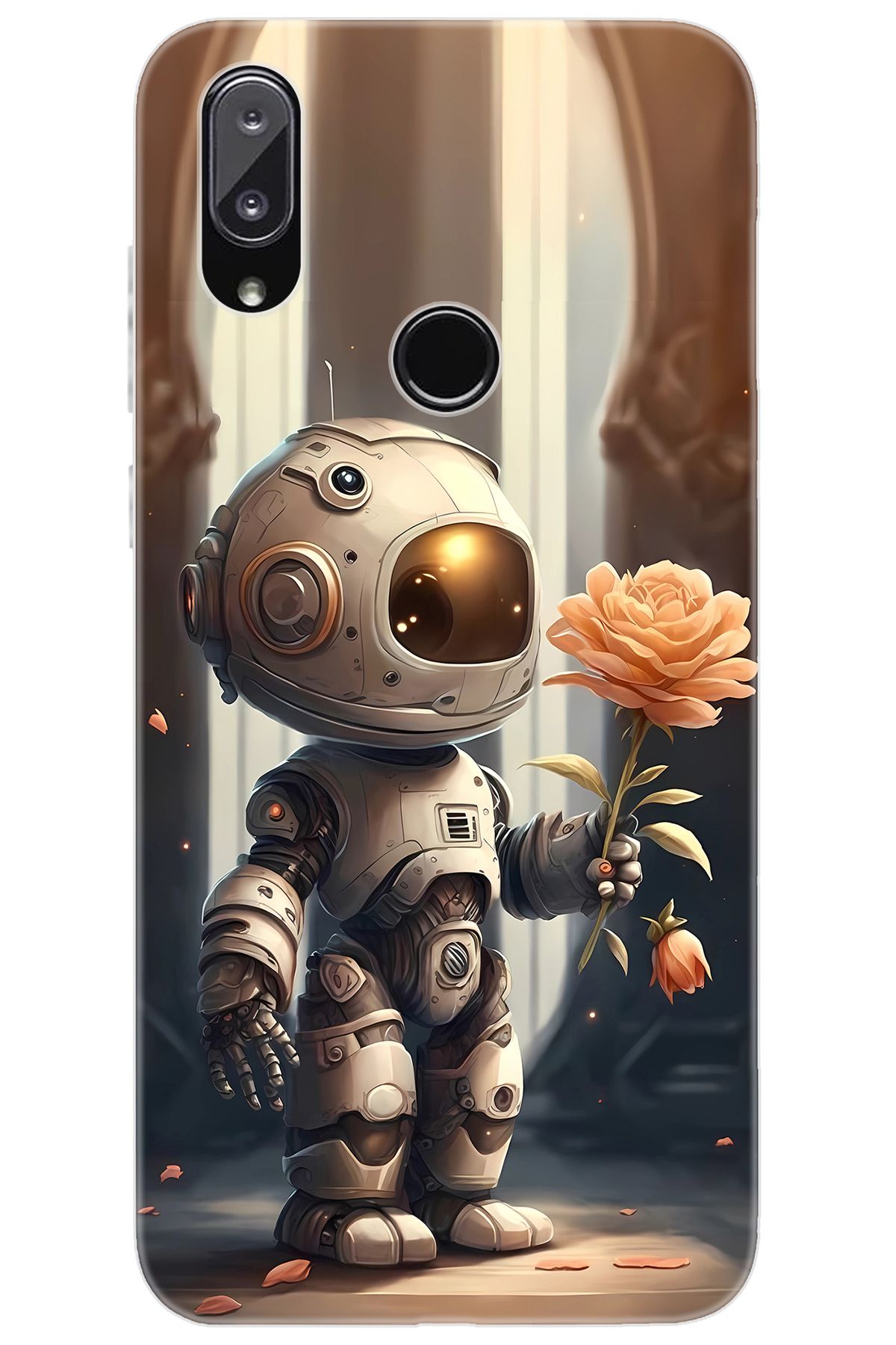 Vestel Venüs E5 Uyumlu Kılıf Desen Baskılı Silikon Astronot STK:620 CP-s3CwgSg