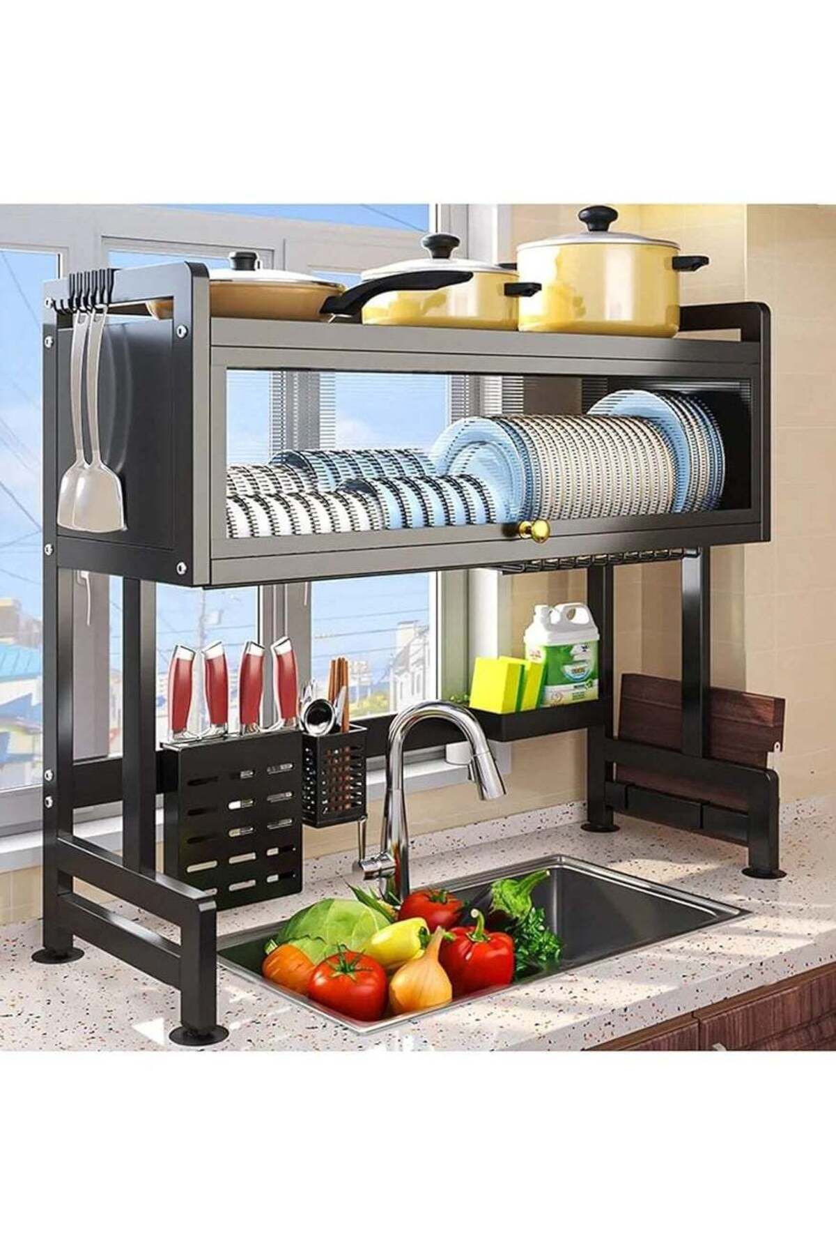 Generic-Kitchen sink storage rack with 3-Tier design 1