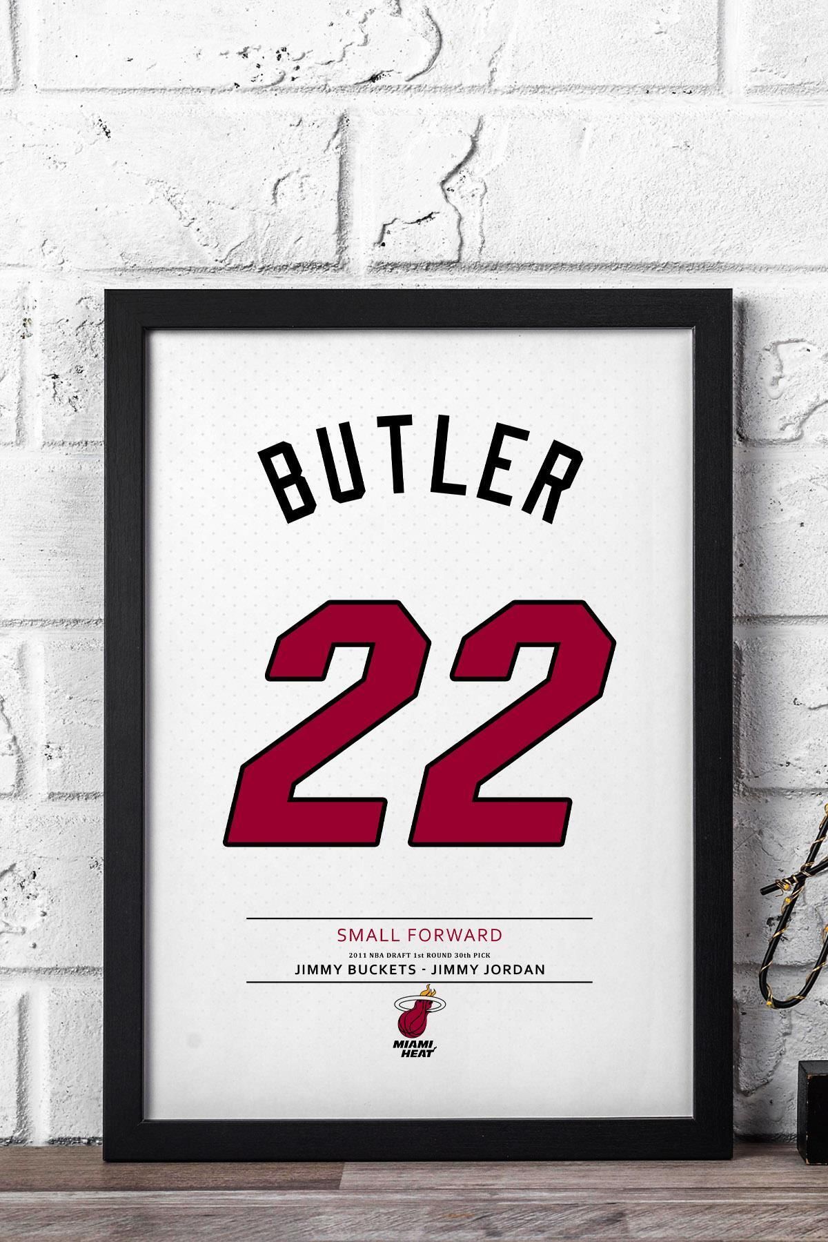 Saturn Jimmy Butler Forma Çerçeveli Tablo - NBA Miami Heat Jersey