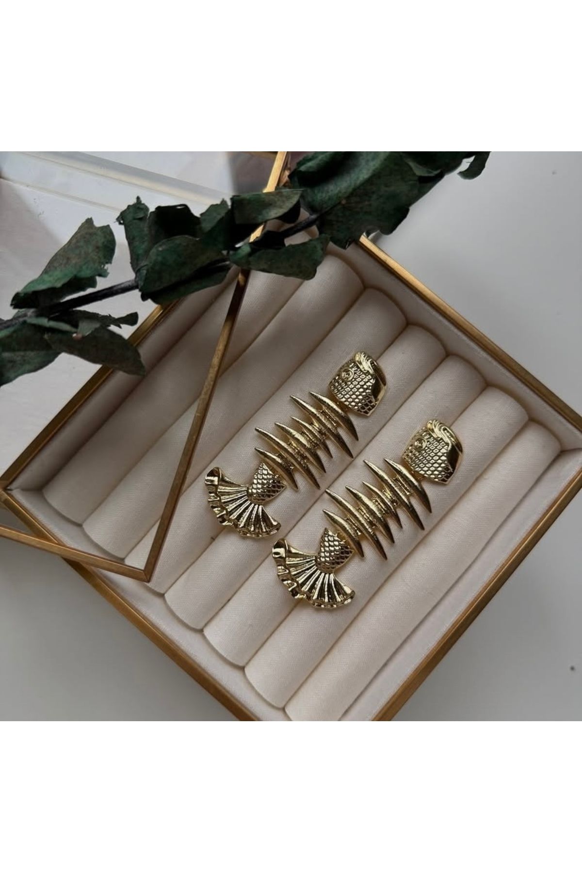 luxyansımalar ZRA Gold Büyük Balık Küpe