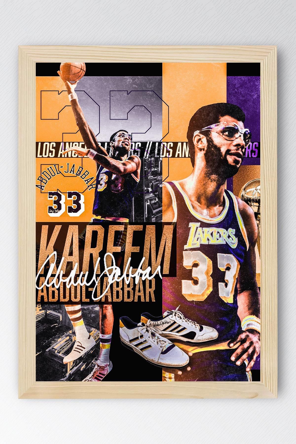 Saturn Kareem Abdul Jabbar Çerçeveli Tablo - Los Angeles Lakers NBA Posteri Tablo
