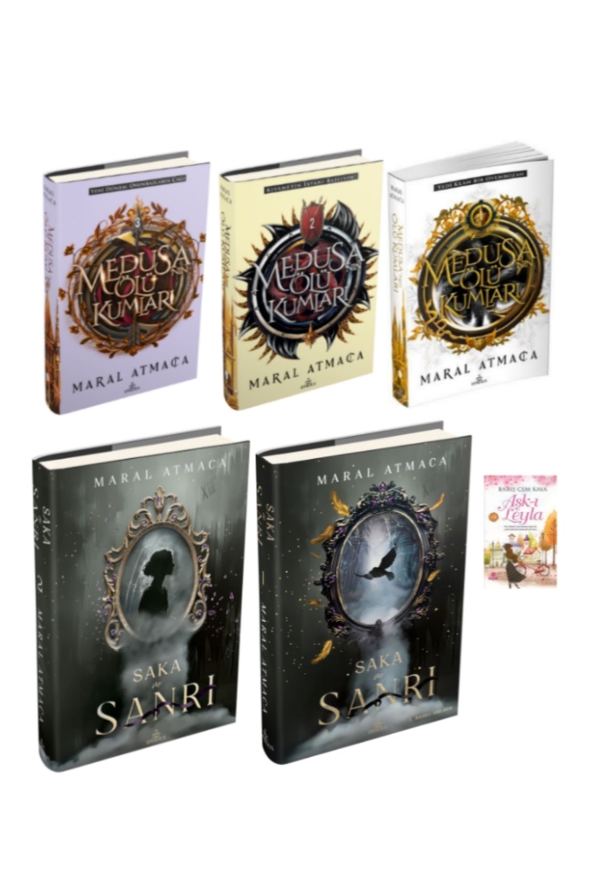Ephesus Yayınları Medusa'nın Ölü Kumları 1, 2, 3 Saka ve Sanrı 1, 2 Maral Atmaca 5 Kitap Ciltli Set