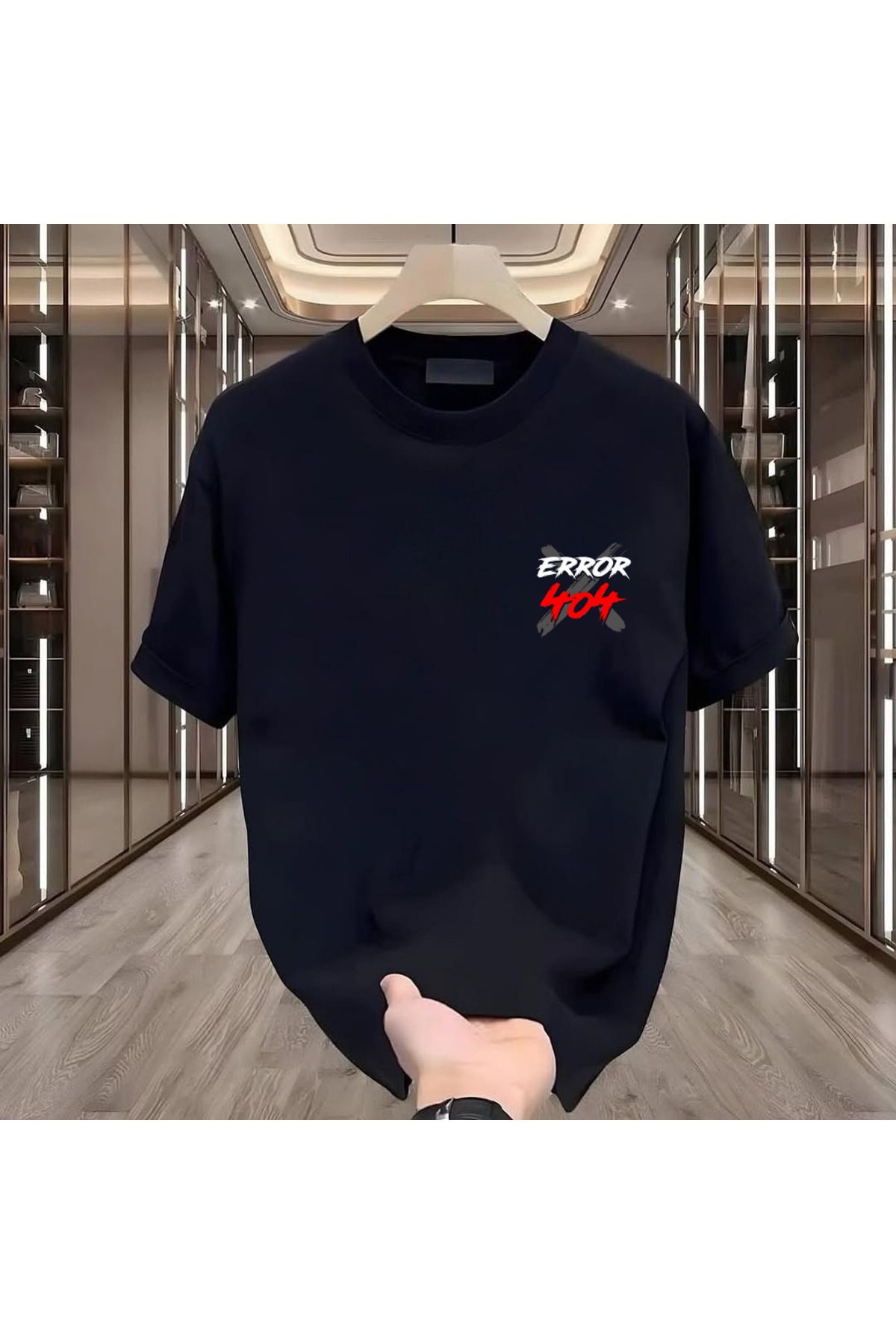 Rovell 404 Error Baskılı Siyah Regular Erkek Tshirt