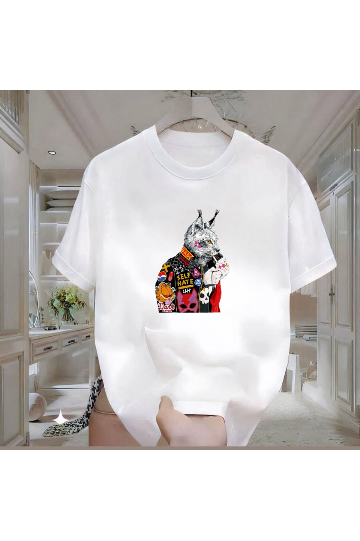 Rovell Kurt Baskılı Beyaz Regular Erkek Tshirt