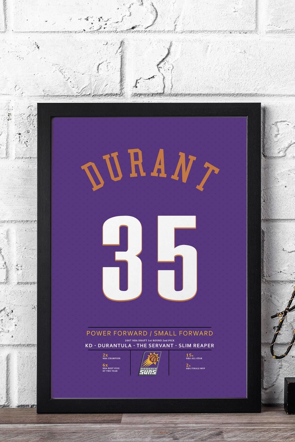 Saturn Kevin Durant Forma Çerçeveli Tablo - NBA Phoenix Suns Jersey