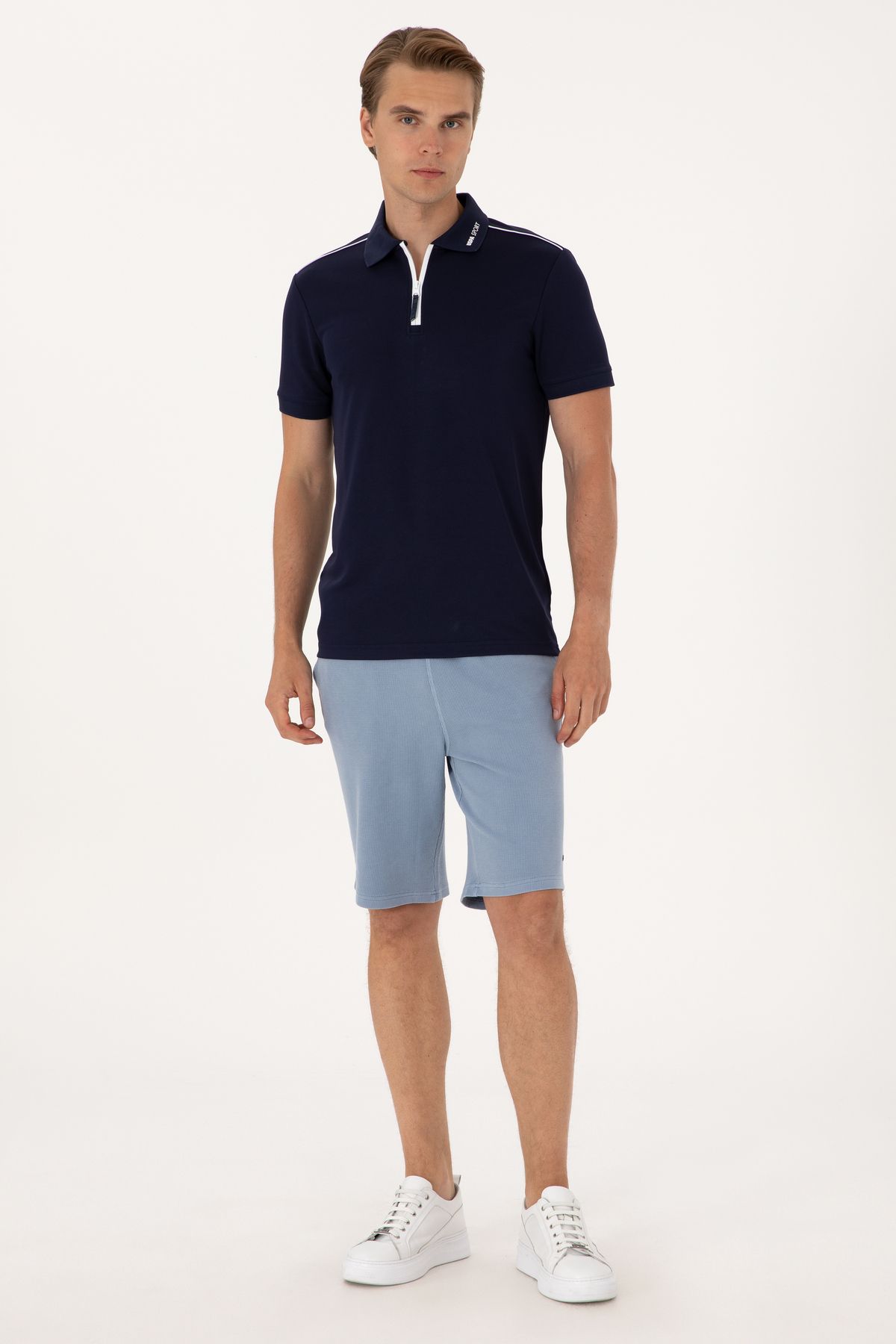 U.S. Polo Assn. Erkek Mavi Örme Şort 50298082-VR036