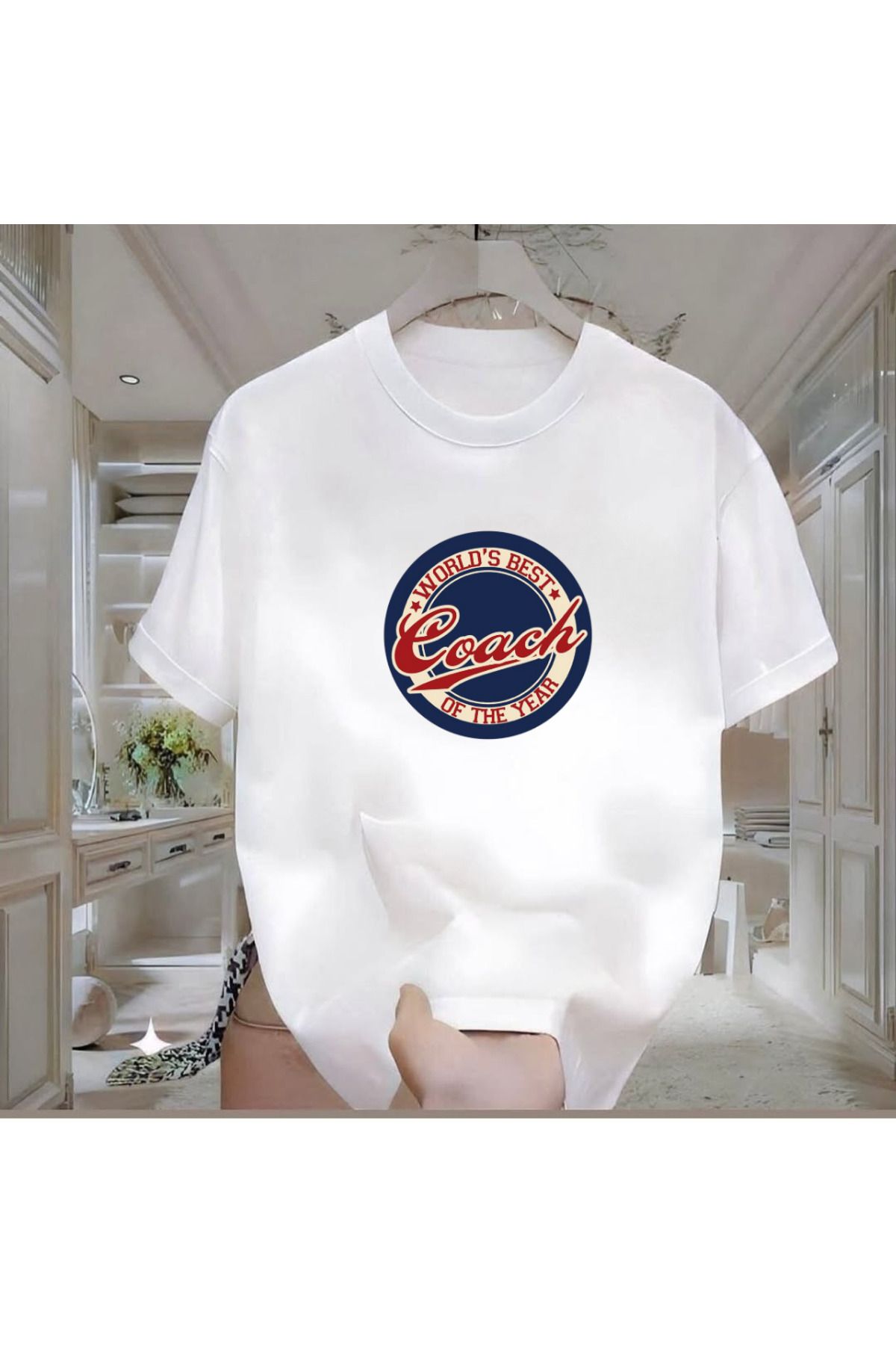 Rovell Coach Baskılı Beyaz Regular Erkek Tshirt