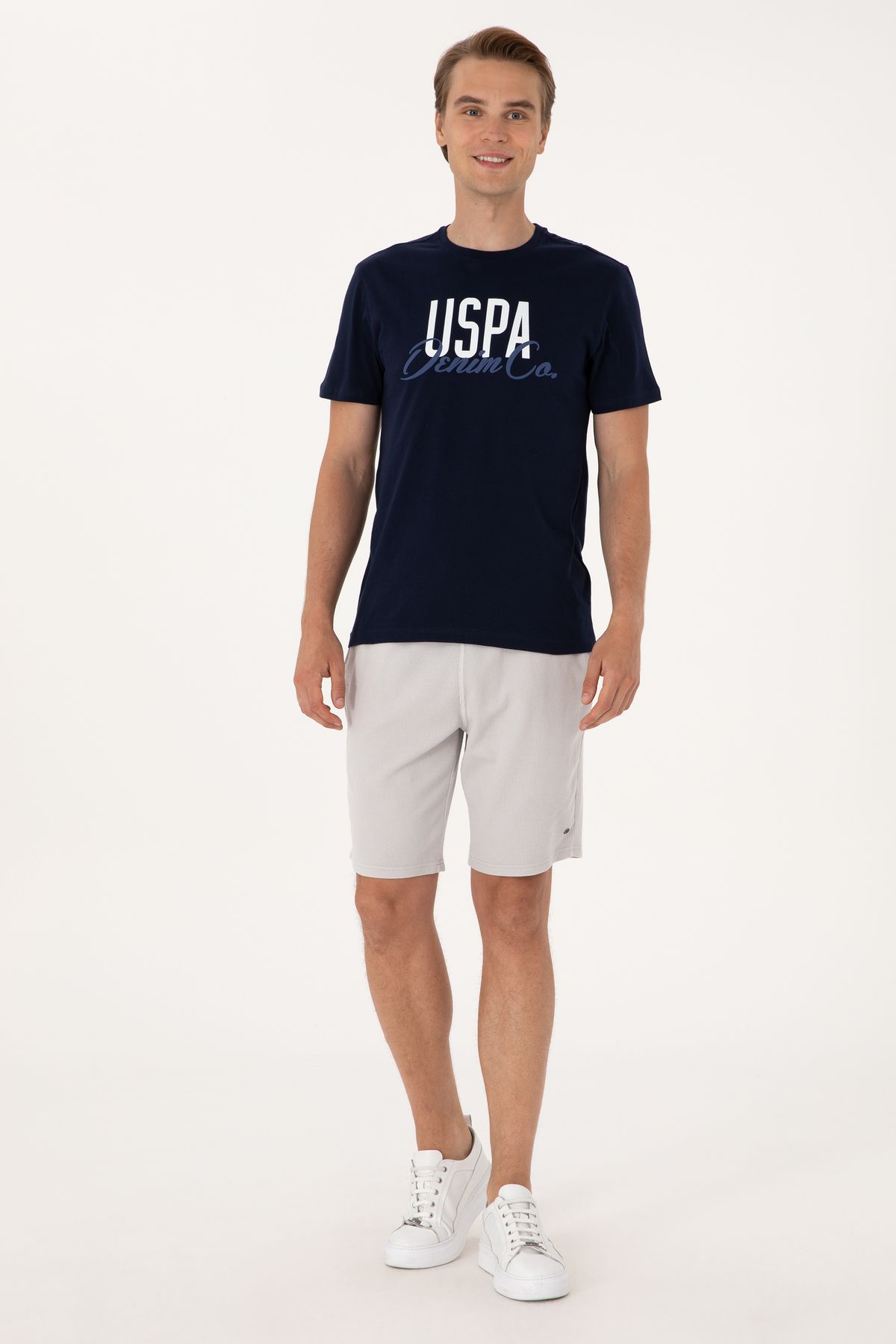 U.S. Polo Assn. Erkek Açık Gri Örme Şort 50298082-VR001
