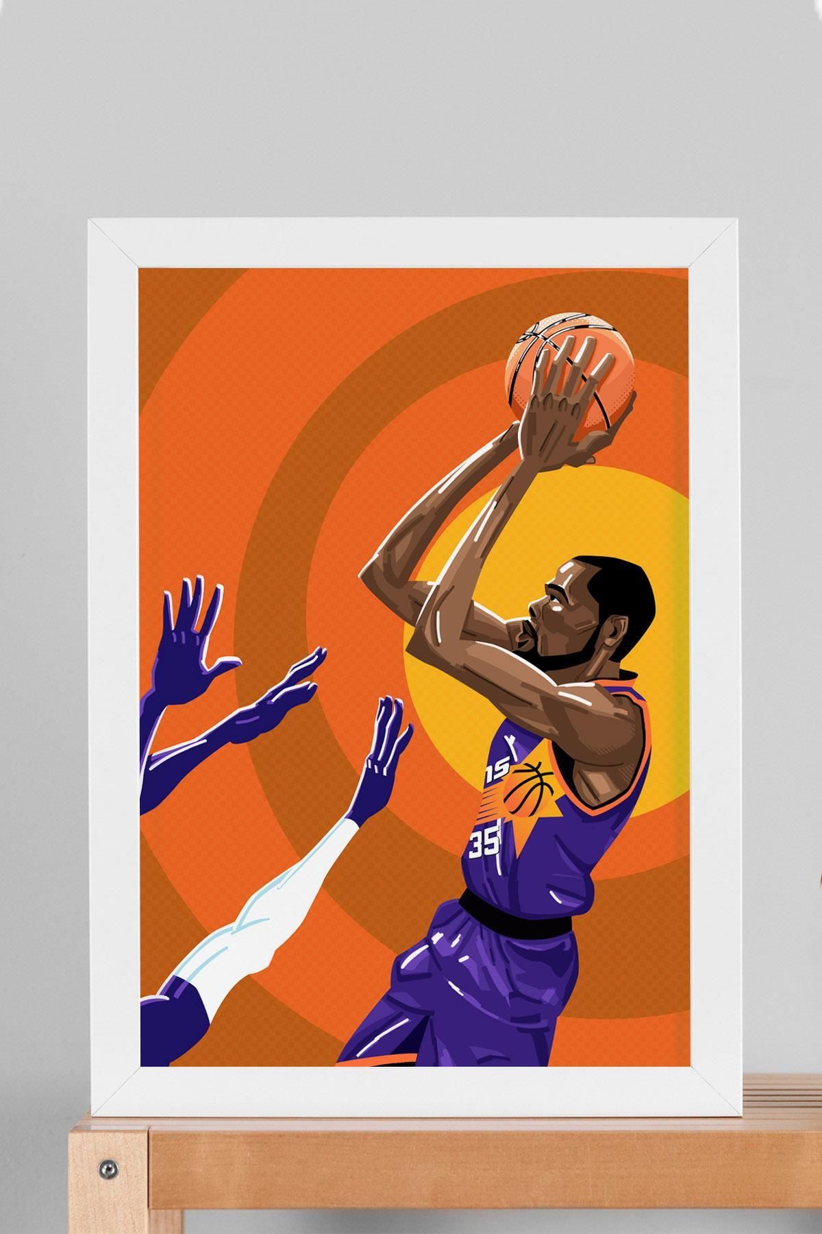 Saturn Kevin Durant Çerçeveli Tablo - Basketbol NBA Posteri Tablo