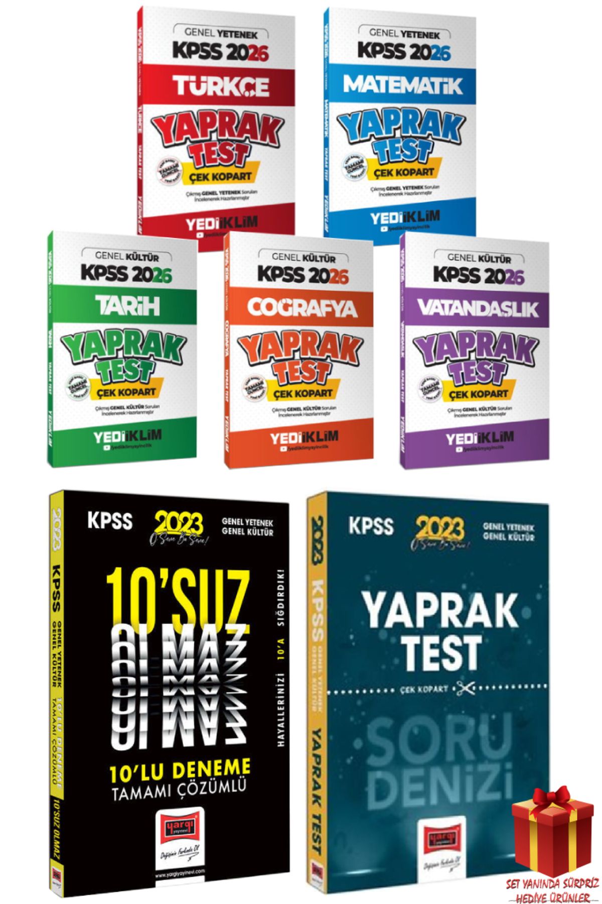 Yediiklim Yayınları 2026 Yediiklim KPSS Yaprak Test Seti+Yargı KPSS Deneme+Yaprak Testler