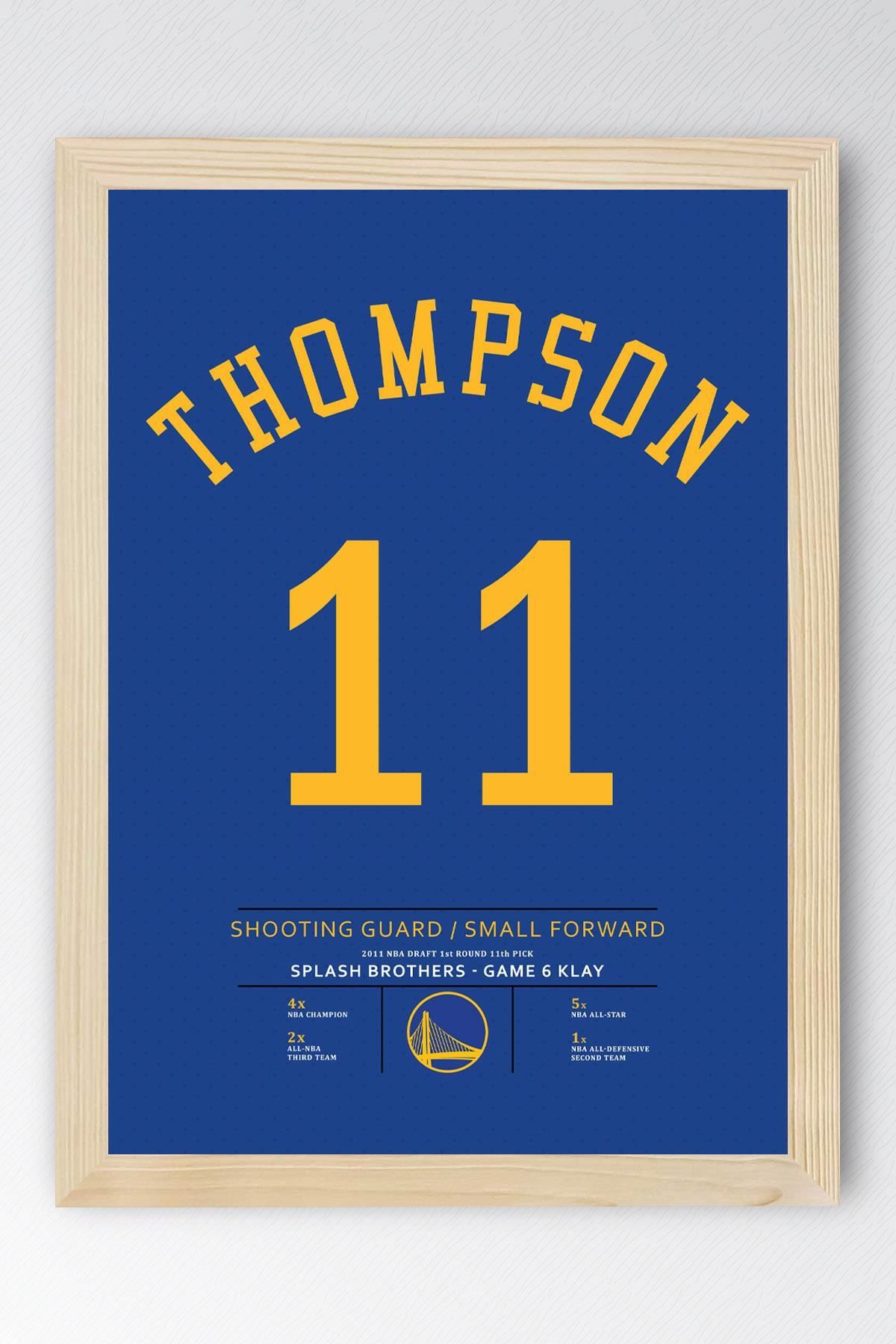 Saturn Klay Thompson Forma Çerçeveli Tablo - NBA Golden State Warriors Jersey