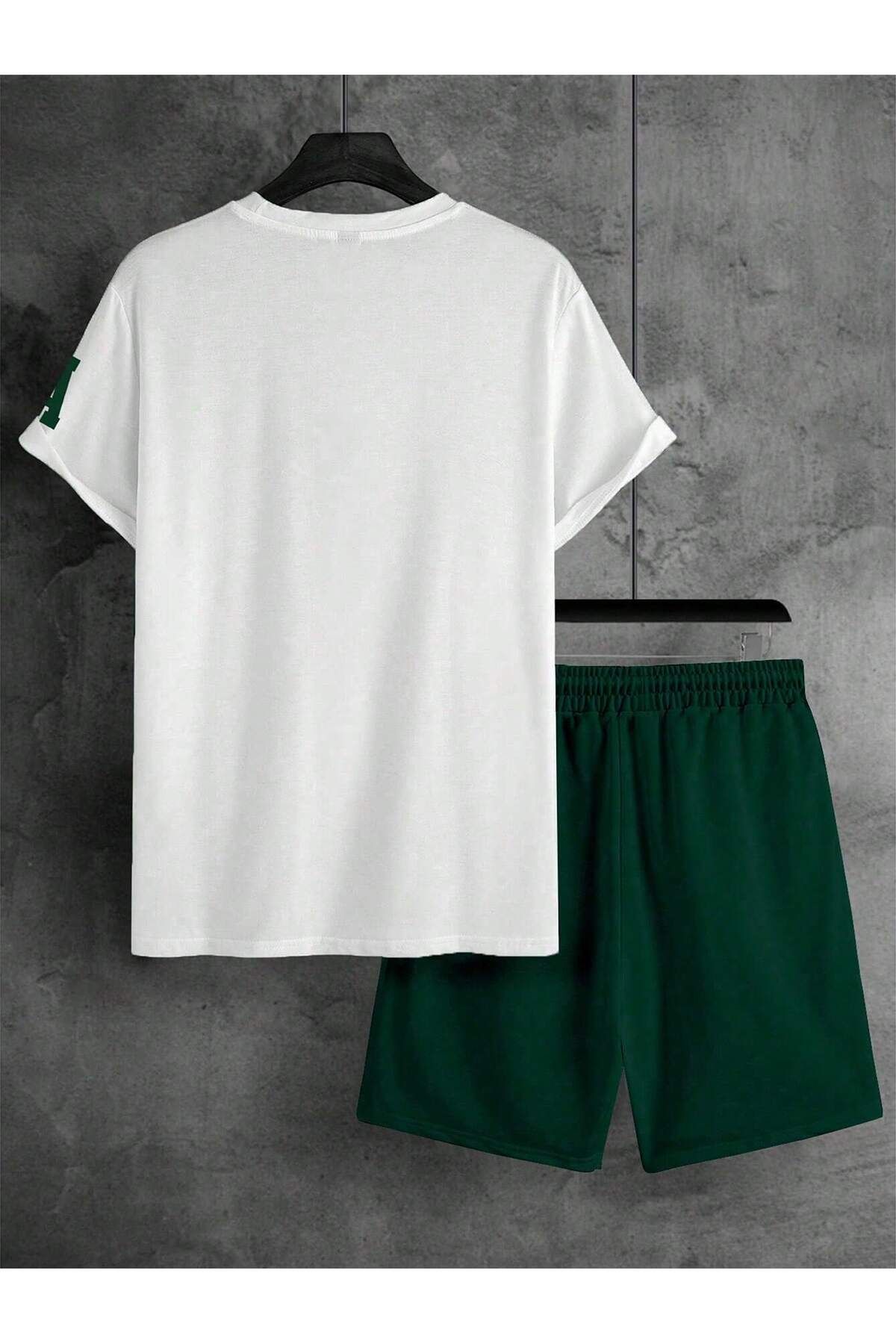 ACTIVE MODA--Men's Cotton Printed Create Your Own Path Tshirt-Shorts Set 2-Pack Oversize Large Size 4