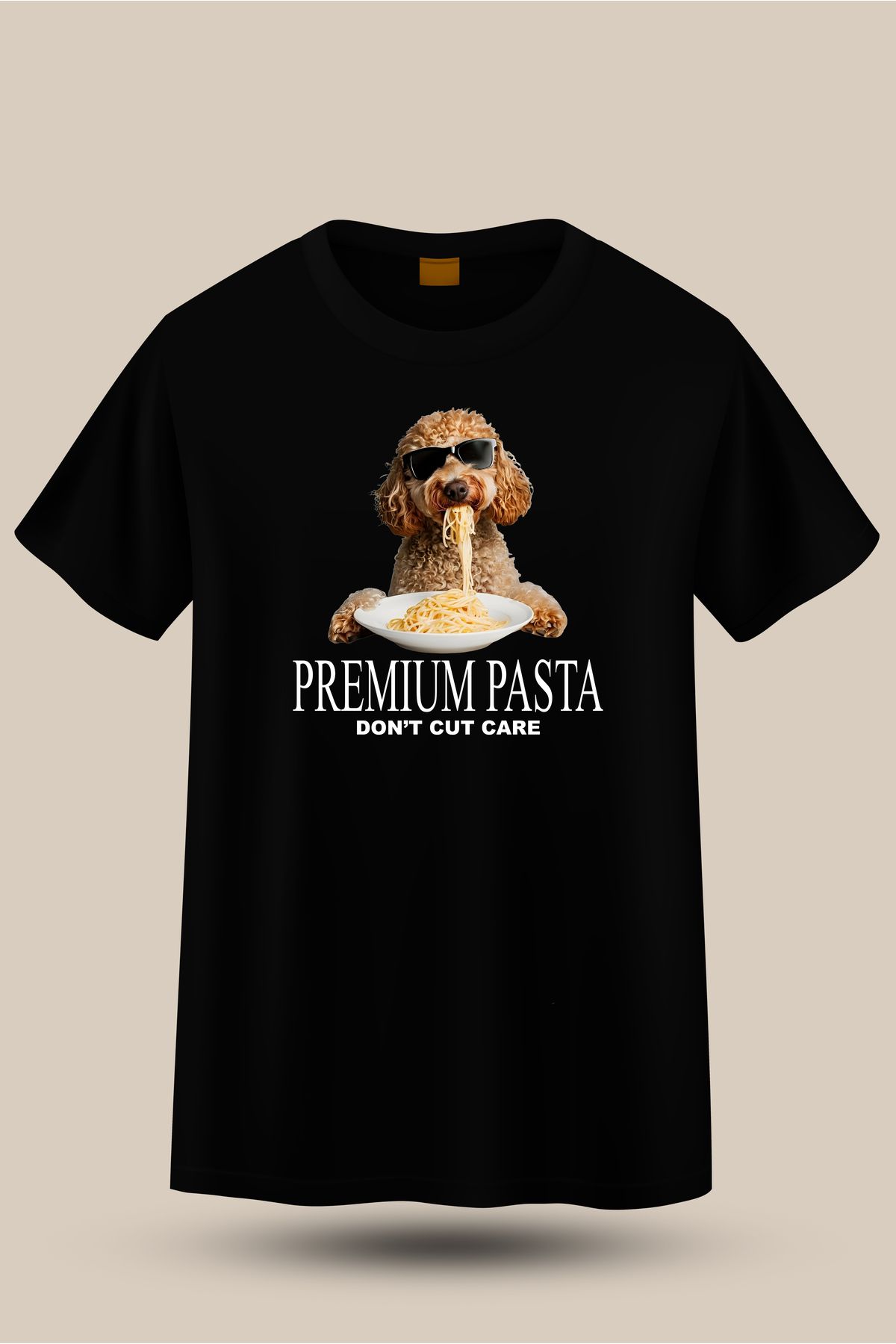 VİZYON İKRA Poodle Premium Pasta Baskılı Unisex T-shirt/Tişört - TÜM YAŞ GRUPLARI