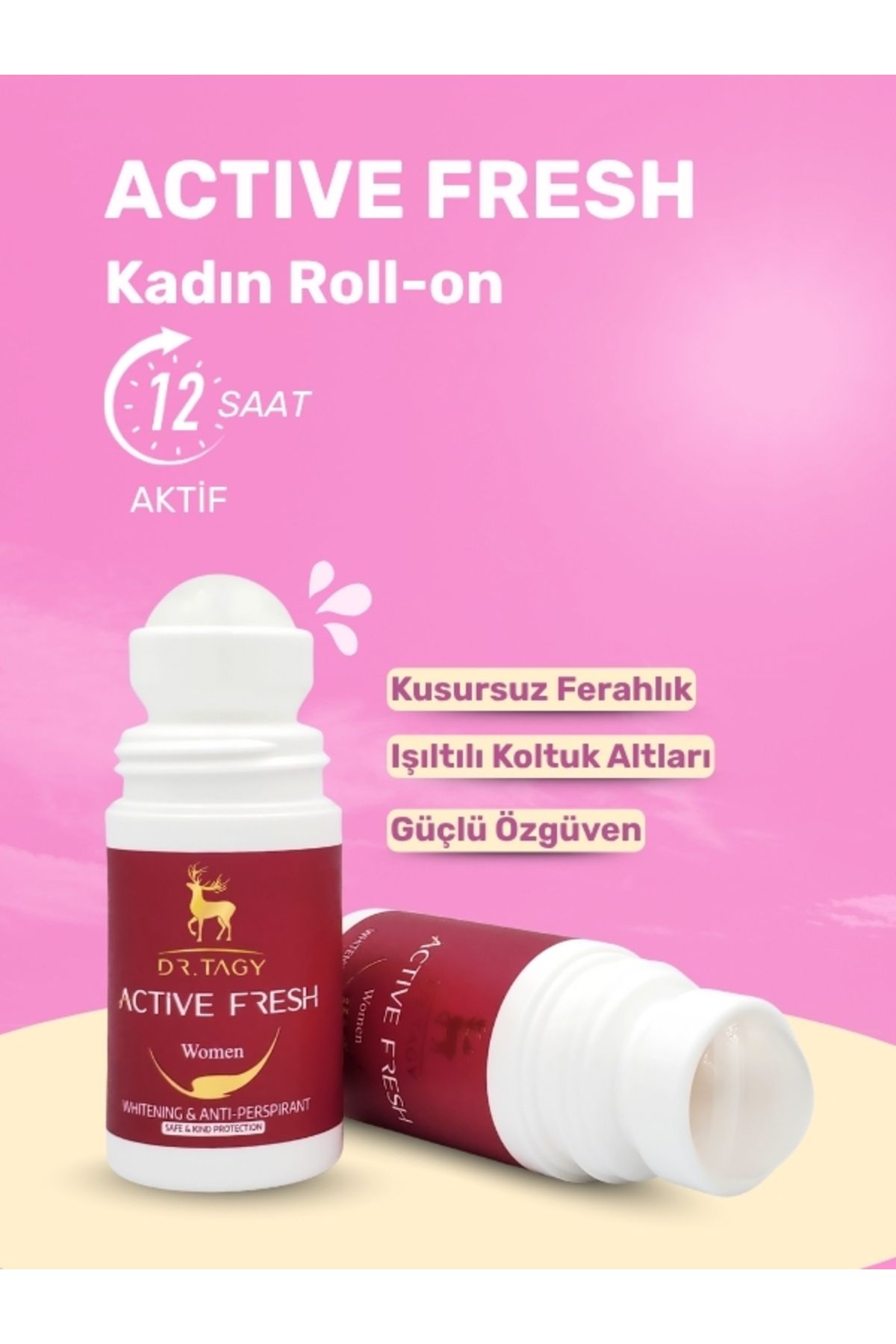 DR TAGY Doğal Roll On Kadın Deodorant Ter Kokusu Önleyici Bitkisel Leke Bırakmayan Vegan 50 ml