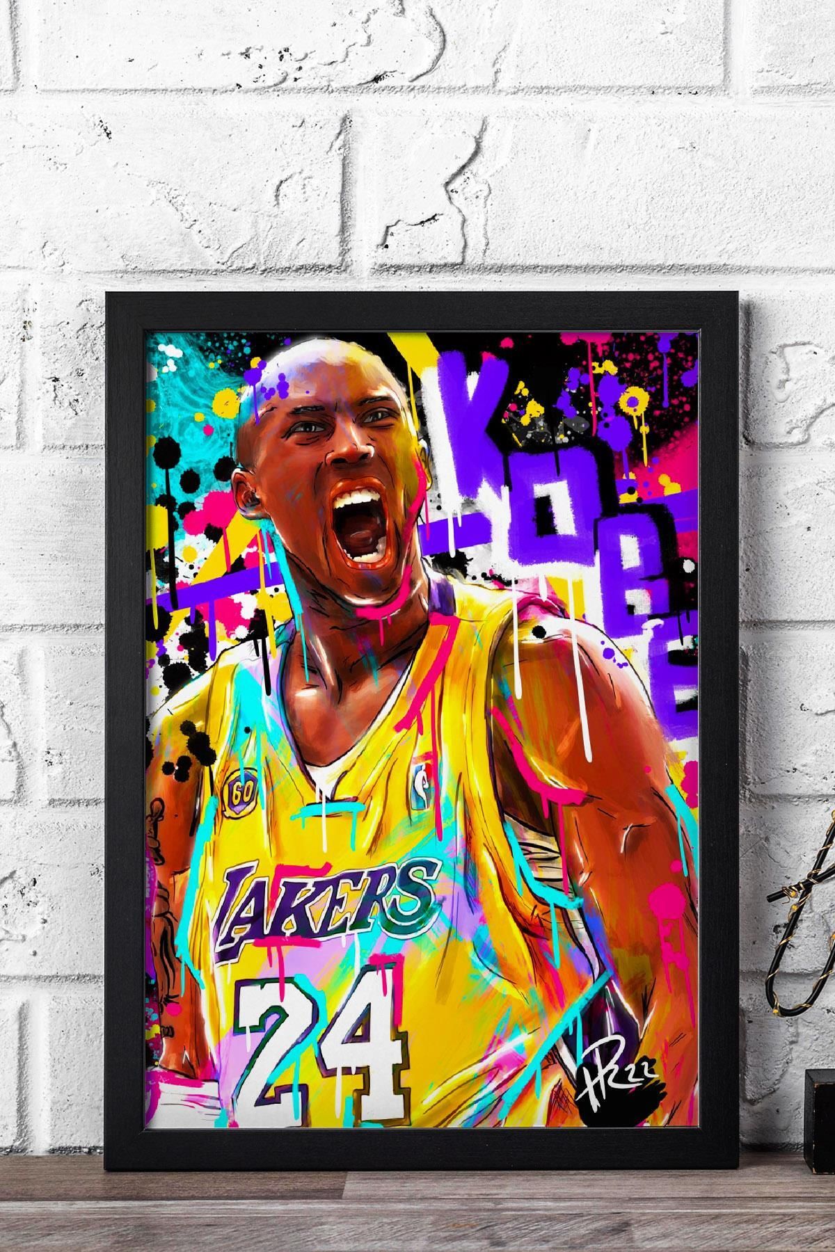 Saturn Kobe Bryant Çerçeveli Tablo - Basketbol NBA Posteri Tablo