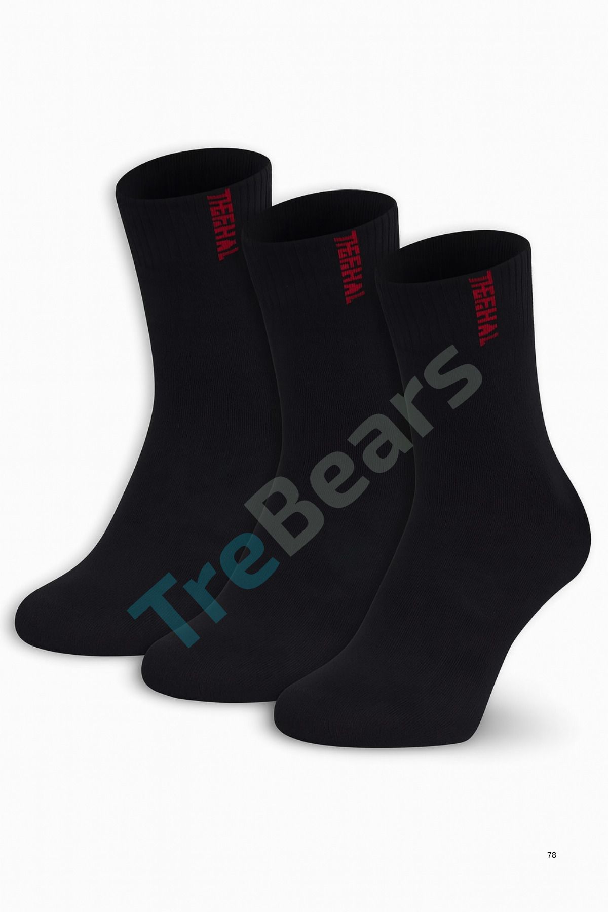 TreBears Unisex 3'lü Kalın Kışlık Termal Çorap Seti – Pamuklu & Isı Koruyucu